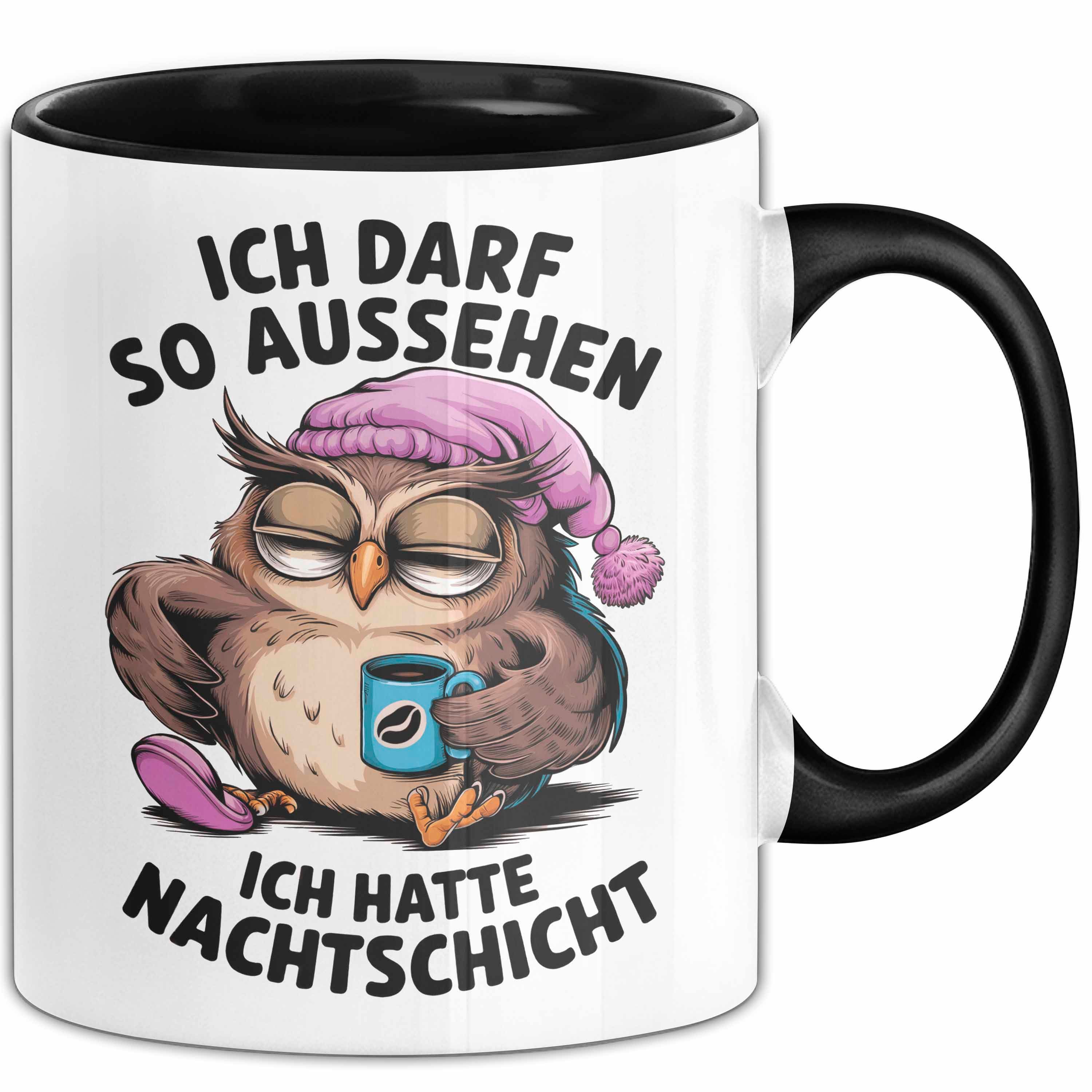 Trendation Tasse Sarkastische Eule Tier Kaffee Tasse Geschenk Lustige Geschenkidee Sp
