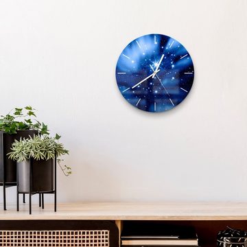 DEQORI Wanduhr 'Ausschnitt Sternenhimmel' (Glas Glasuhr modern Wand Uhr Design Küchenuhr)