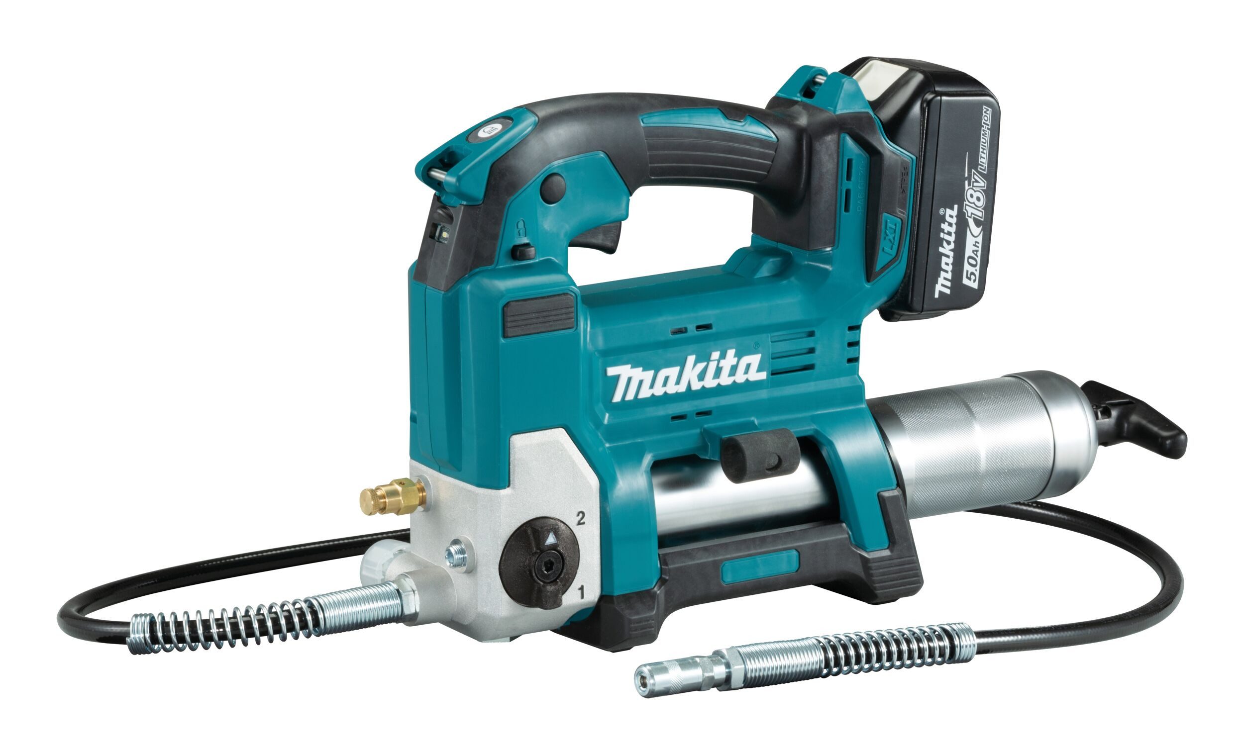 Makita Akku-Kartuschenpistole, Fettpresse 18V, DGP180RT, 690 bar, 5 Ah Li-Ion im Transportkoffer