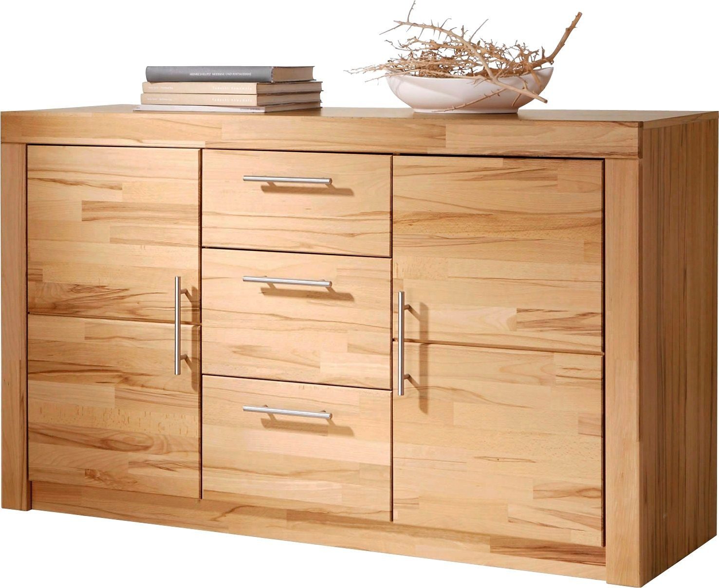 VOGL Möbelfabrik Sideboard Toronto, Breite 140 cm, teilmassiv, Metallgriff, Made in Germany