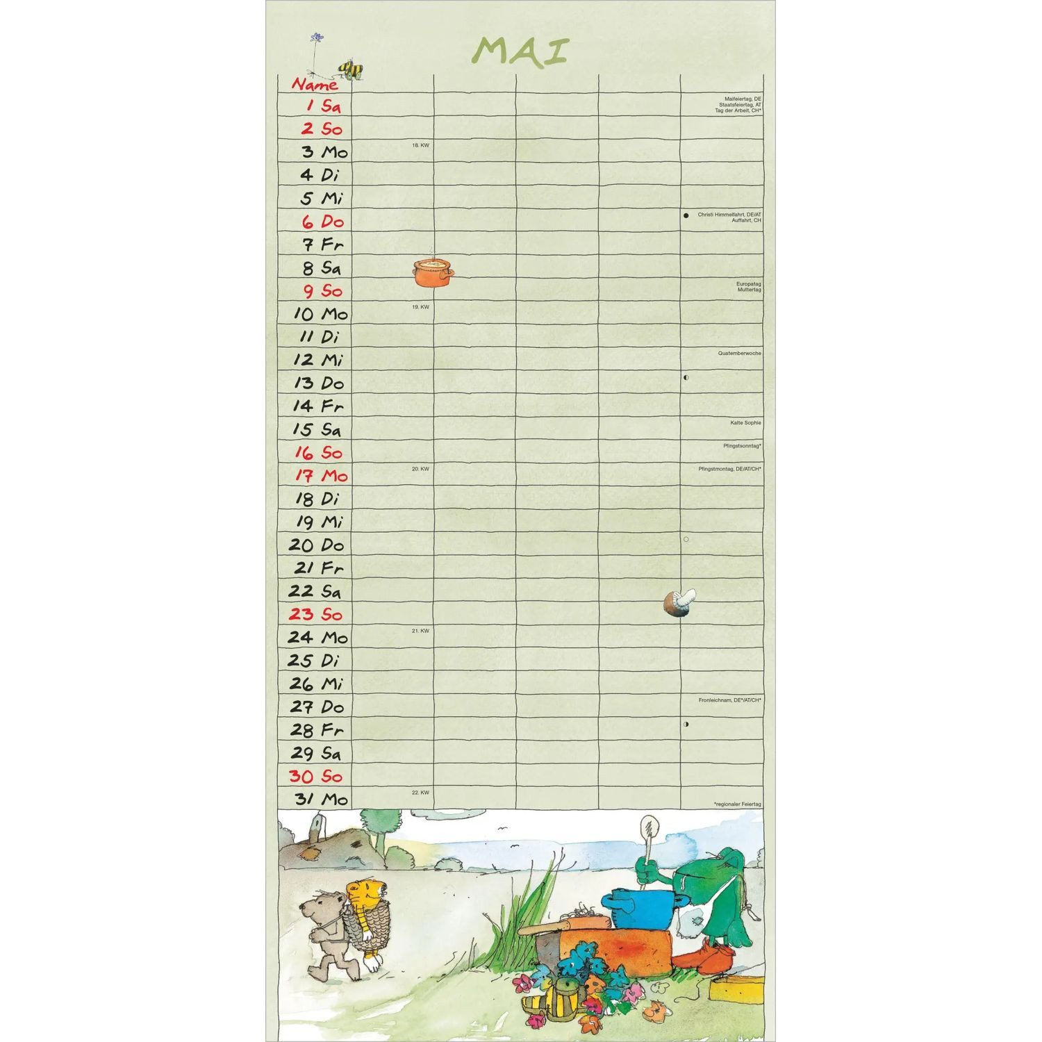Wandkalender Janosch Familienplaner 2027 – Bild 4 von 5