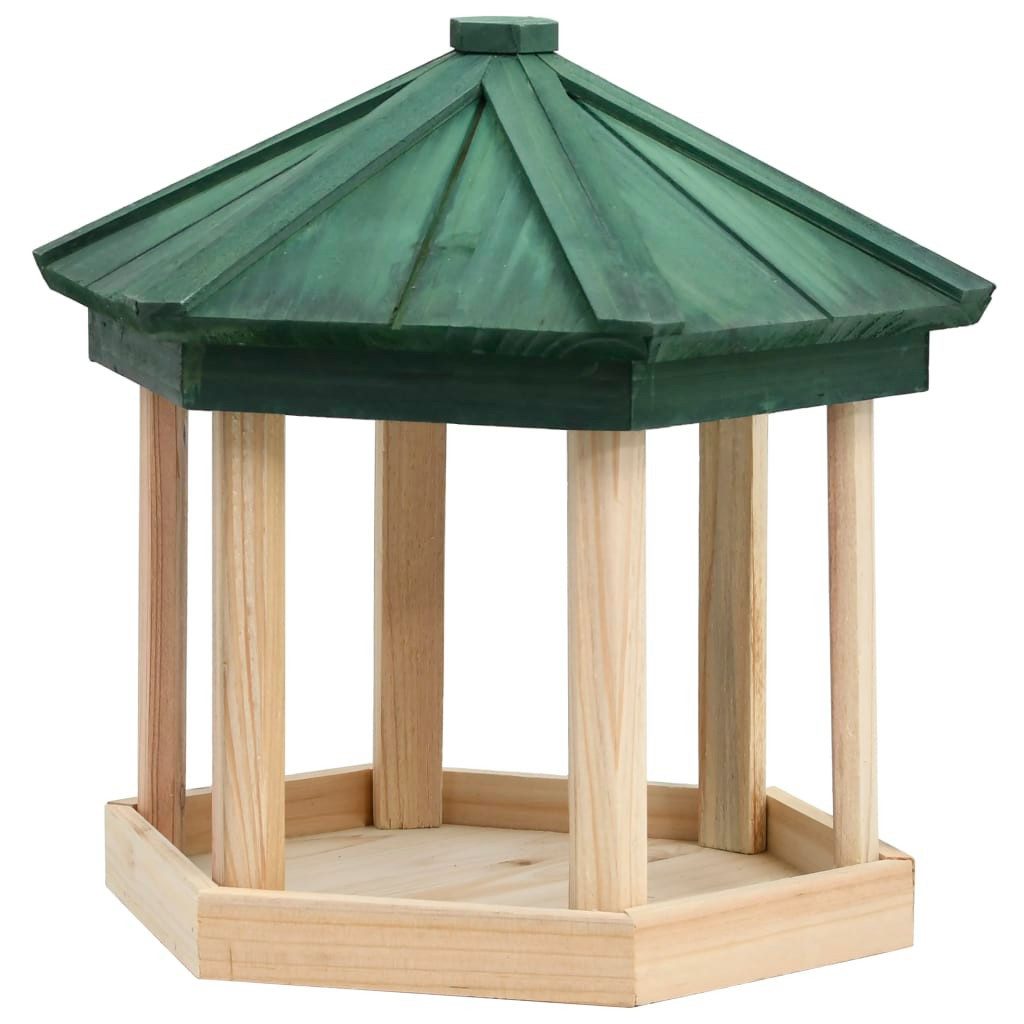 Vogelhaus Vogelfutterhaus Achteck Tanne Massivholz 33x30 cm Holz