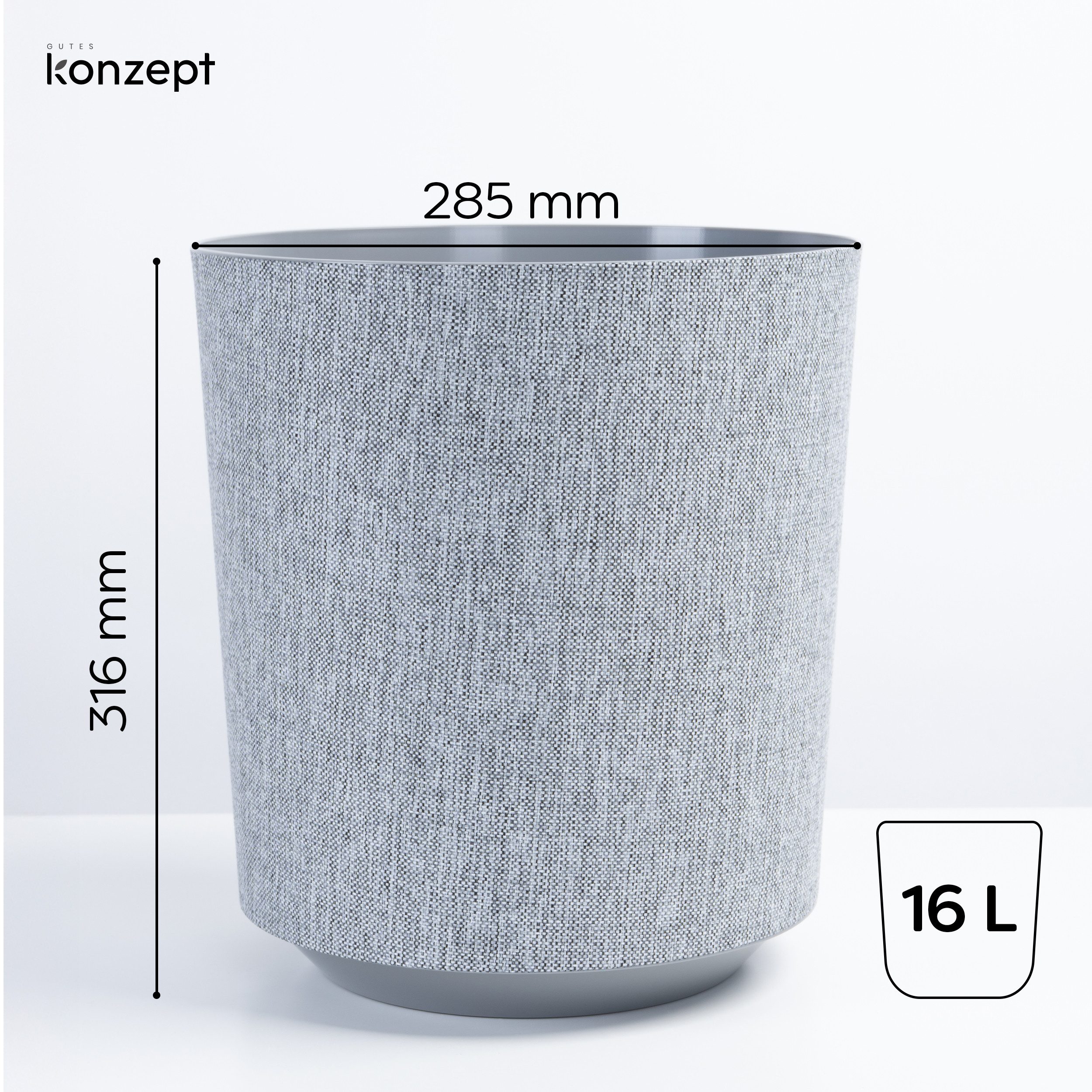 KONZEPT Pflanzkübel Blumentopf groß, in Textil-Optik günstig online kaufen
