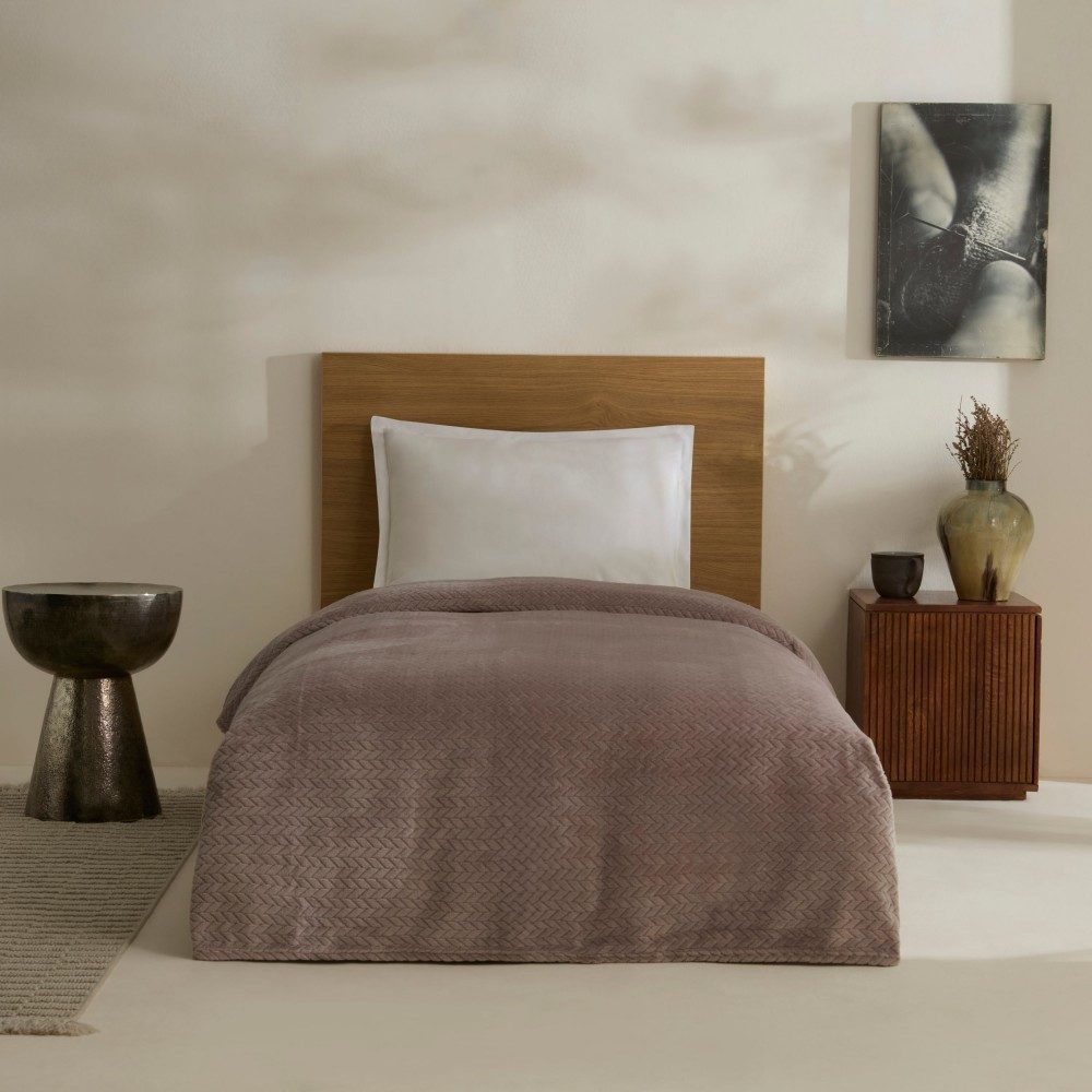 Karaca Tagesdecke Karaca Leaves Steingrau Doppelbettdecke Tagesdecke Bettde günstig online kaufen