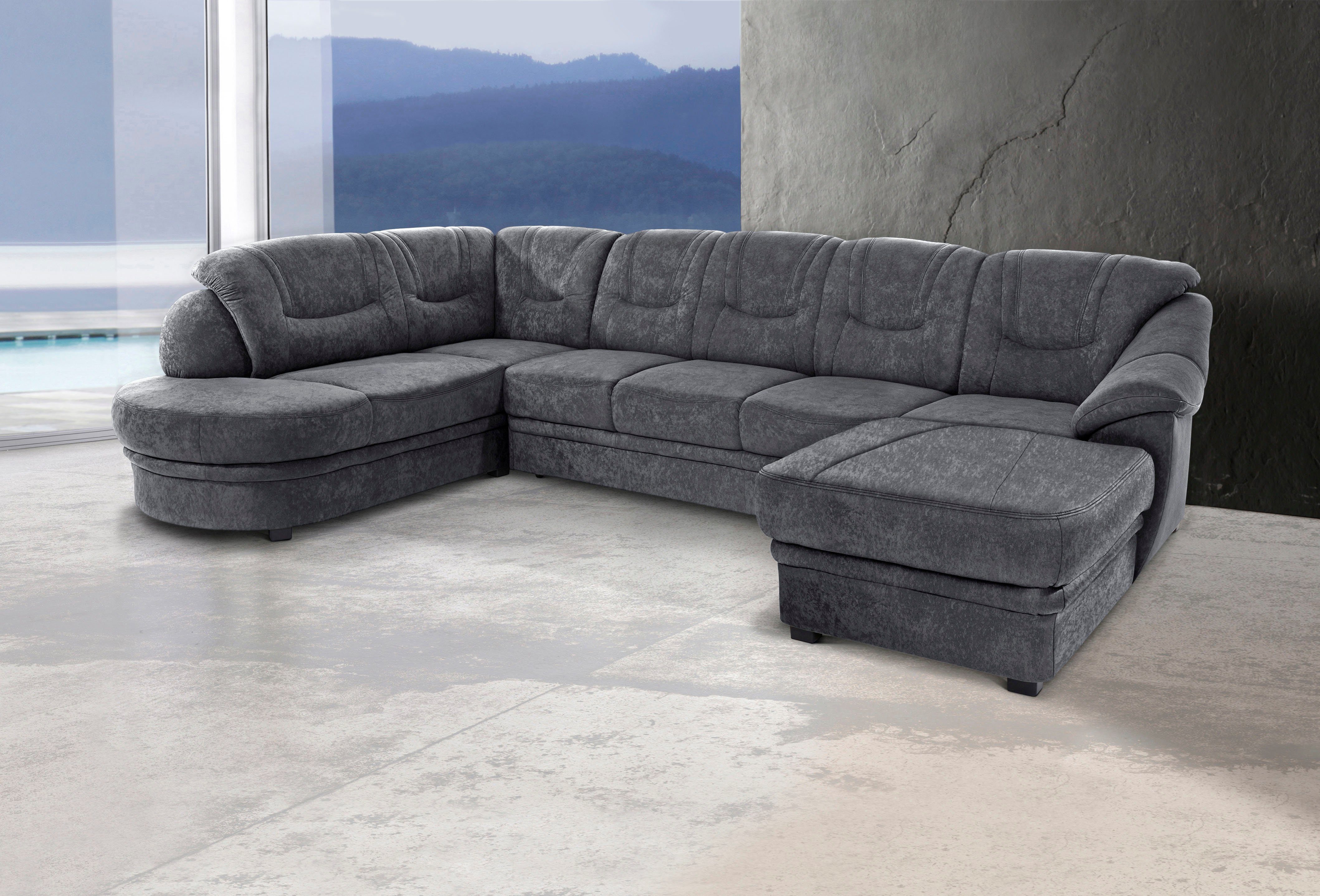 sit&more Wohnlandschaft Savoni U-Form, wahlweise mit Schlaffunktion