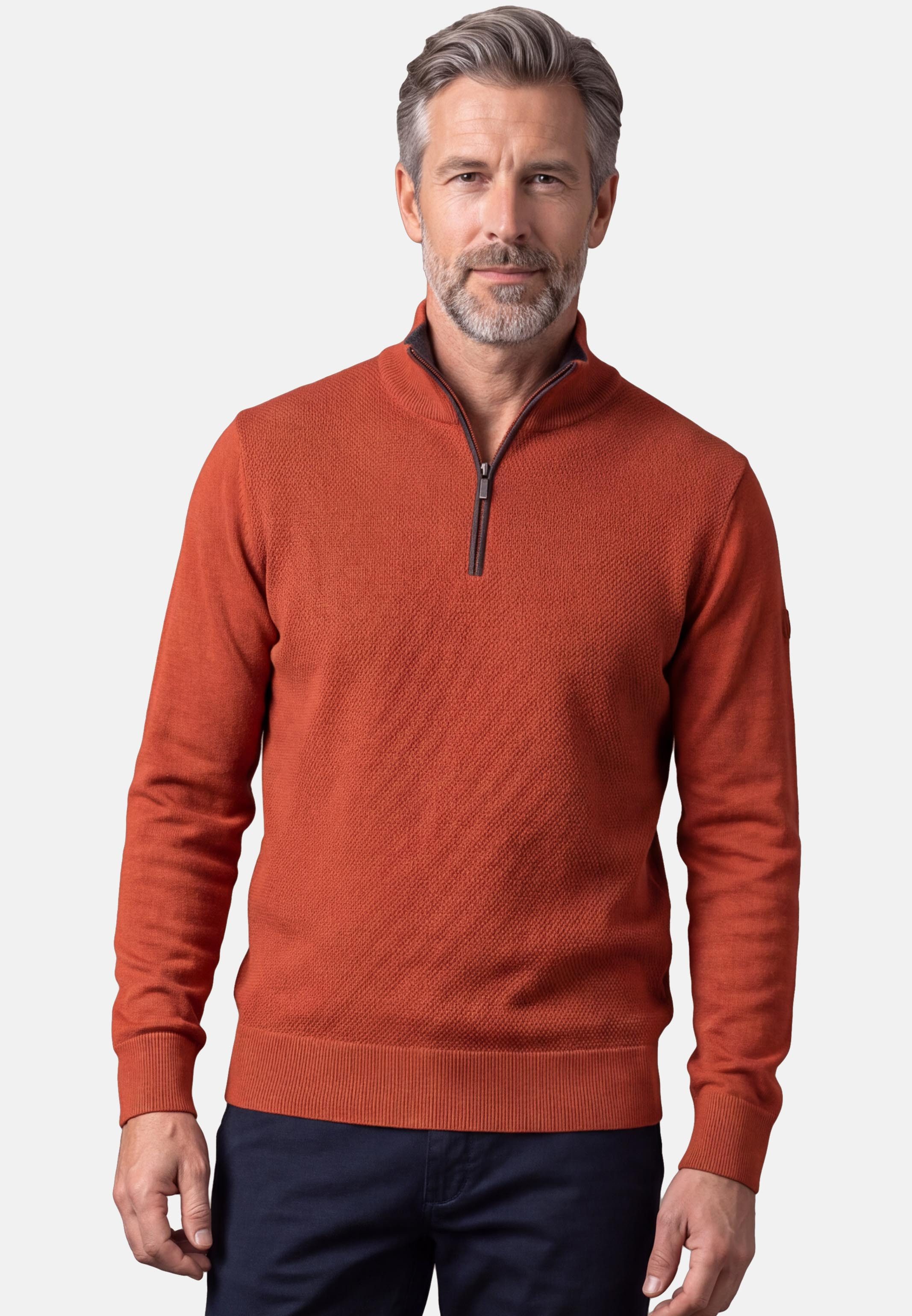 Redmond Strickpullover Basic (1-tlg) Troyer - Baumwolle - Atmungsaktiv