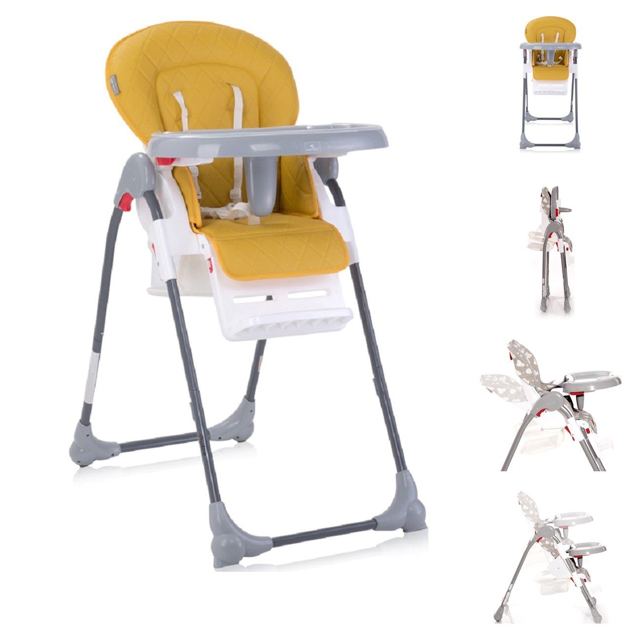 Lorelli Kombihochstuhl Kinderhochstuhl Dulce, Sitzhöhe verstellbar, faltbar, 5-Punkt-Gurt, Korb
