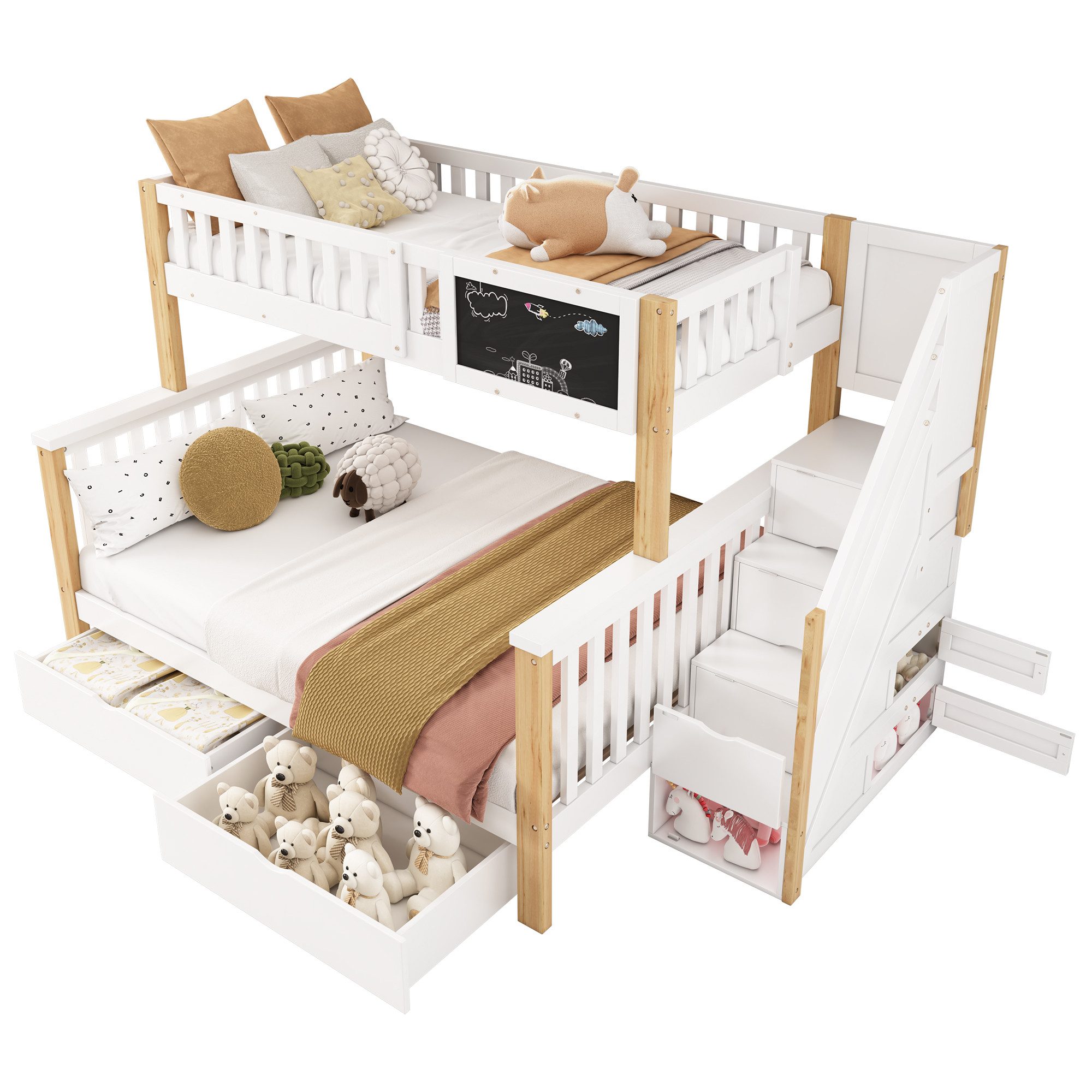 BlingBin Etagenbett Doppelbett, Multifunktionales Kinderbett mit günstig online kaufen