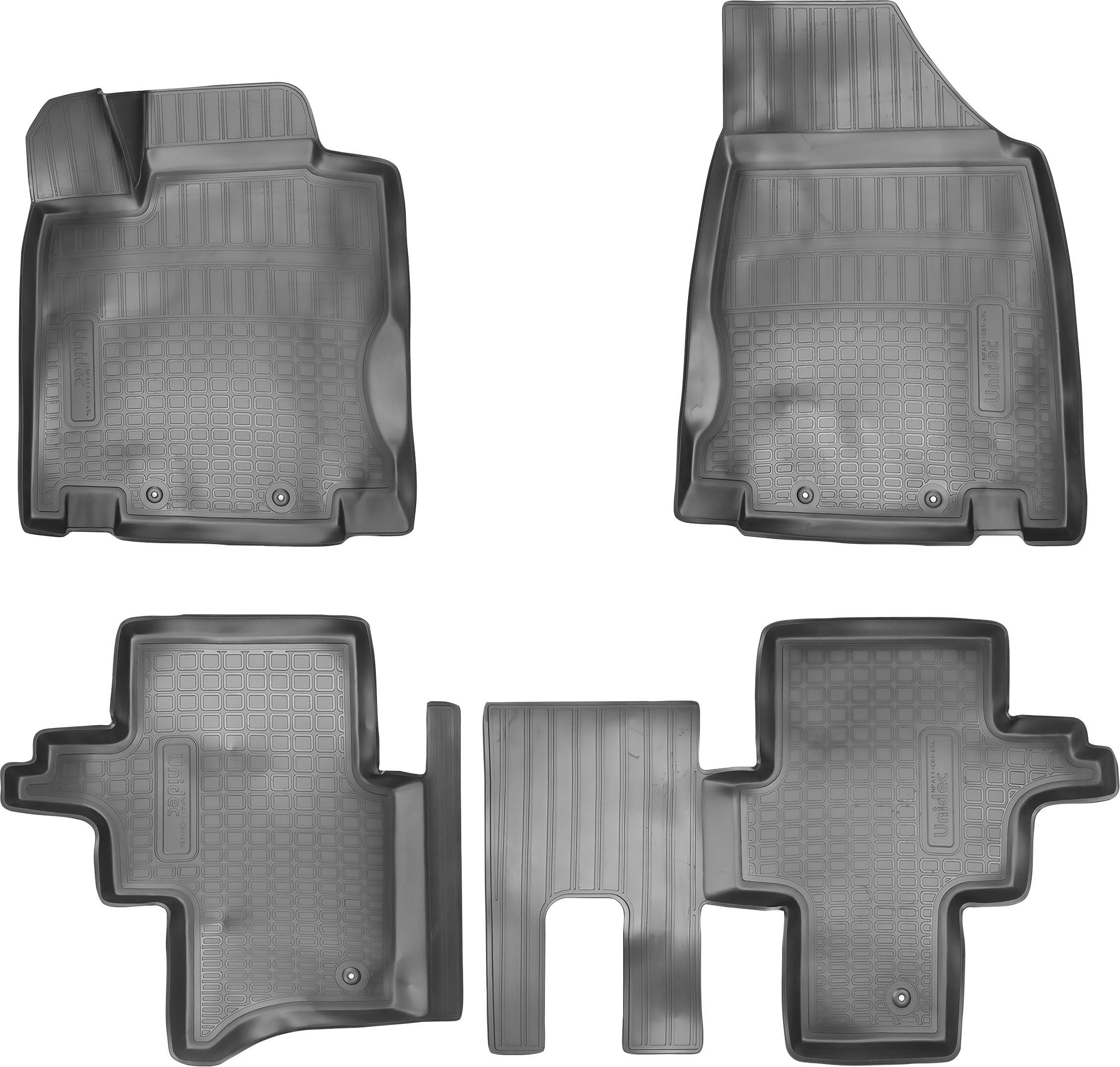 RECAMBO Passform-Fußmatten CustomComforts (4 St), für Hohe Gummiqualität R52 2013, längere Nissan – perfekte Passform, Material) Lebensdauer ab (TPE Pathfinder, der Automatten