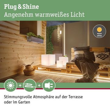 Paulmann Gartenleuchte LED Plug & Shine Lichtwürfel in weiß IP67 warmweiß 24V 300x300mm, keine Angabe, Leuchtmittel enthalten: Ja, fest verbaut, LED, warmweiss, Gartenleuchten