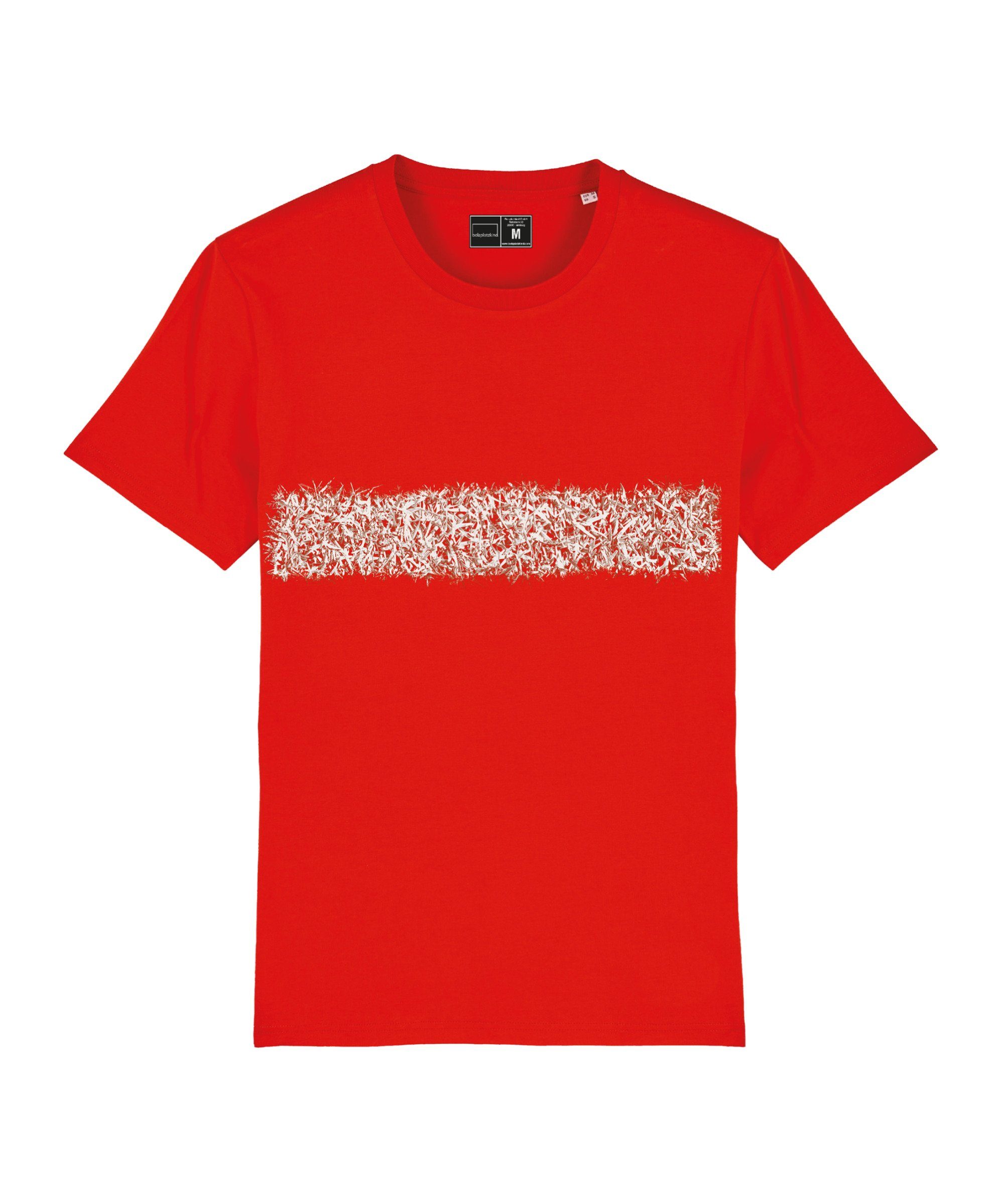 T-Shirt rot "Line-Up" Bolzplatzkind T-Shirt Nachhaltiges Produkt