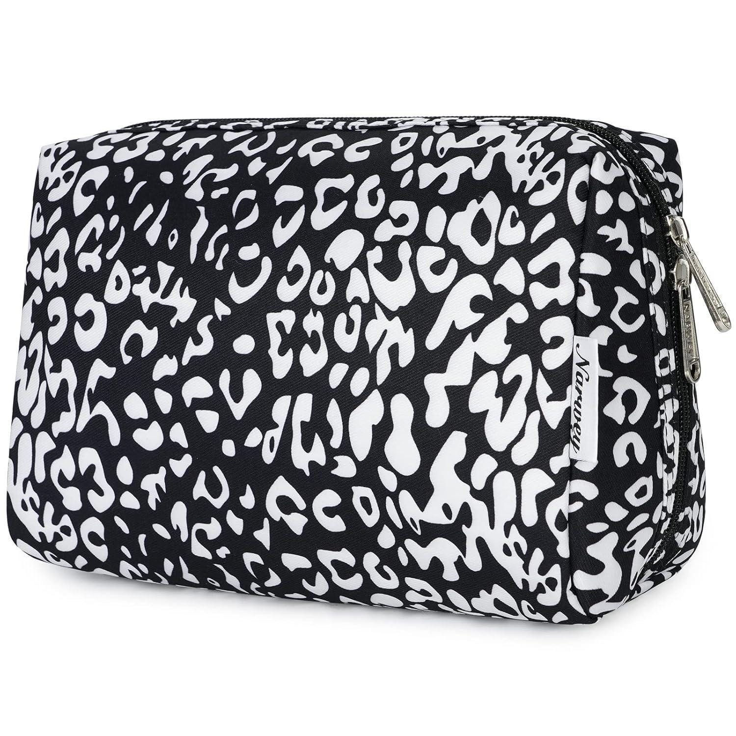 LuxusKollektion Kosmetiktasche Kosmetiktasche Schminktasche Kulturtasche Damen Schwarzer Leopard L