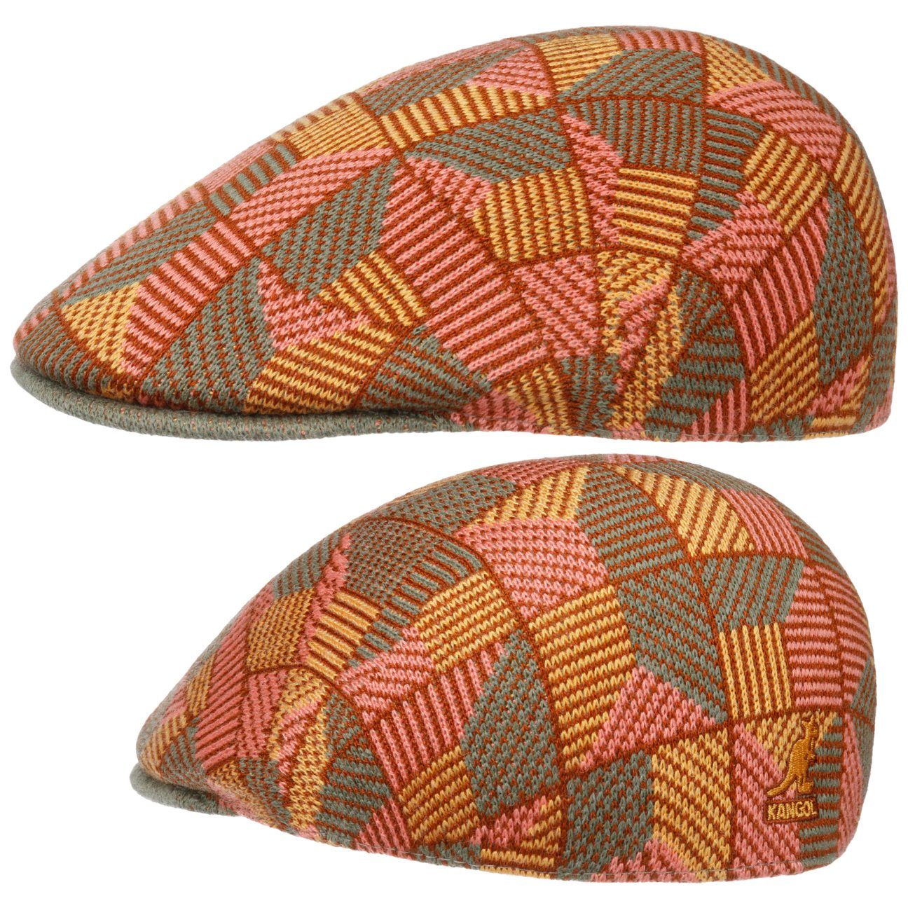 Kangol Flat Cap (1-St) Schirmmütze mit Schirm orange | Flat Caps