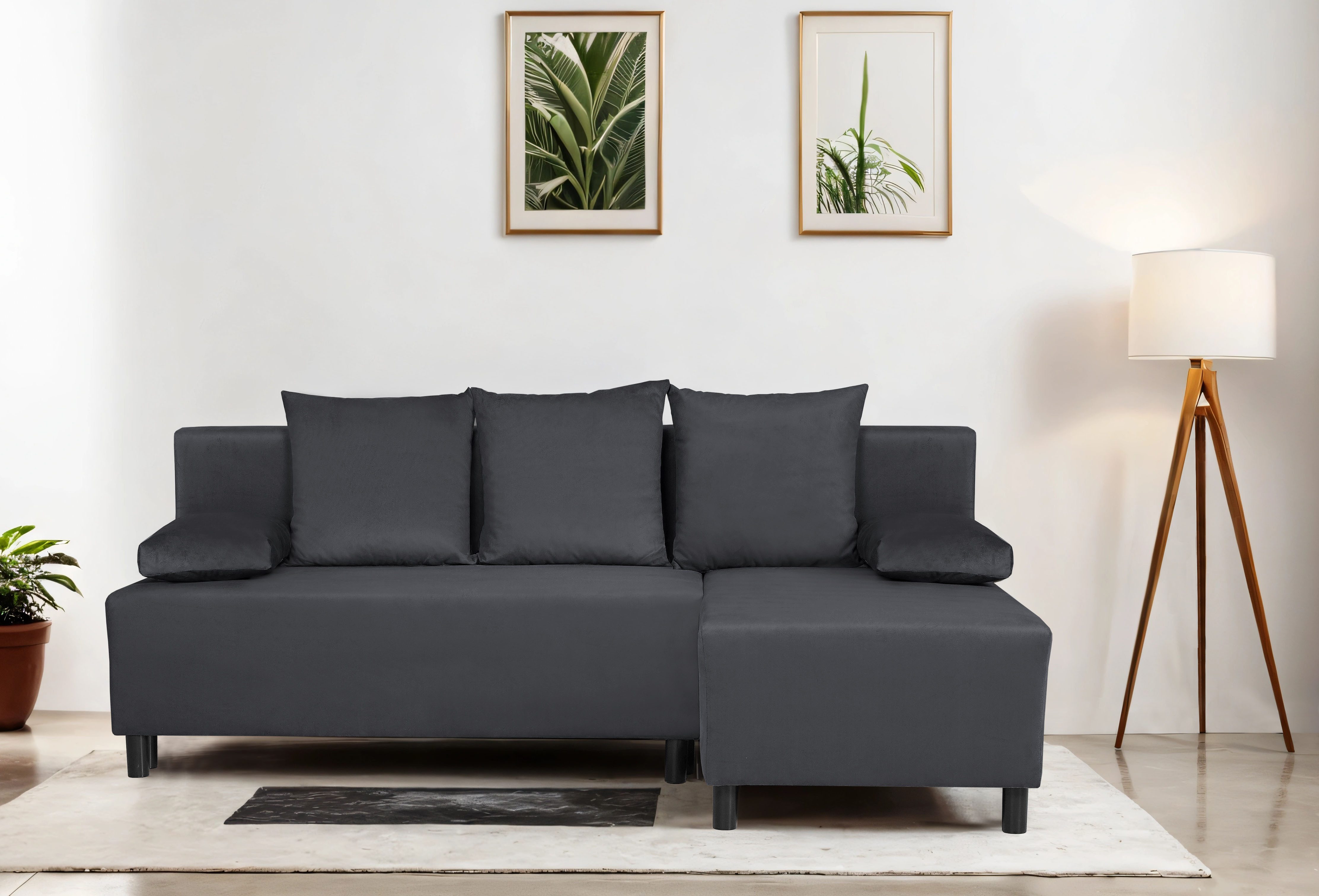 Home affaire Ecksofa "IWALANI, Schlafsofa mit Bettkasten, Recamiere beidsei günstig online kaufen