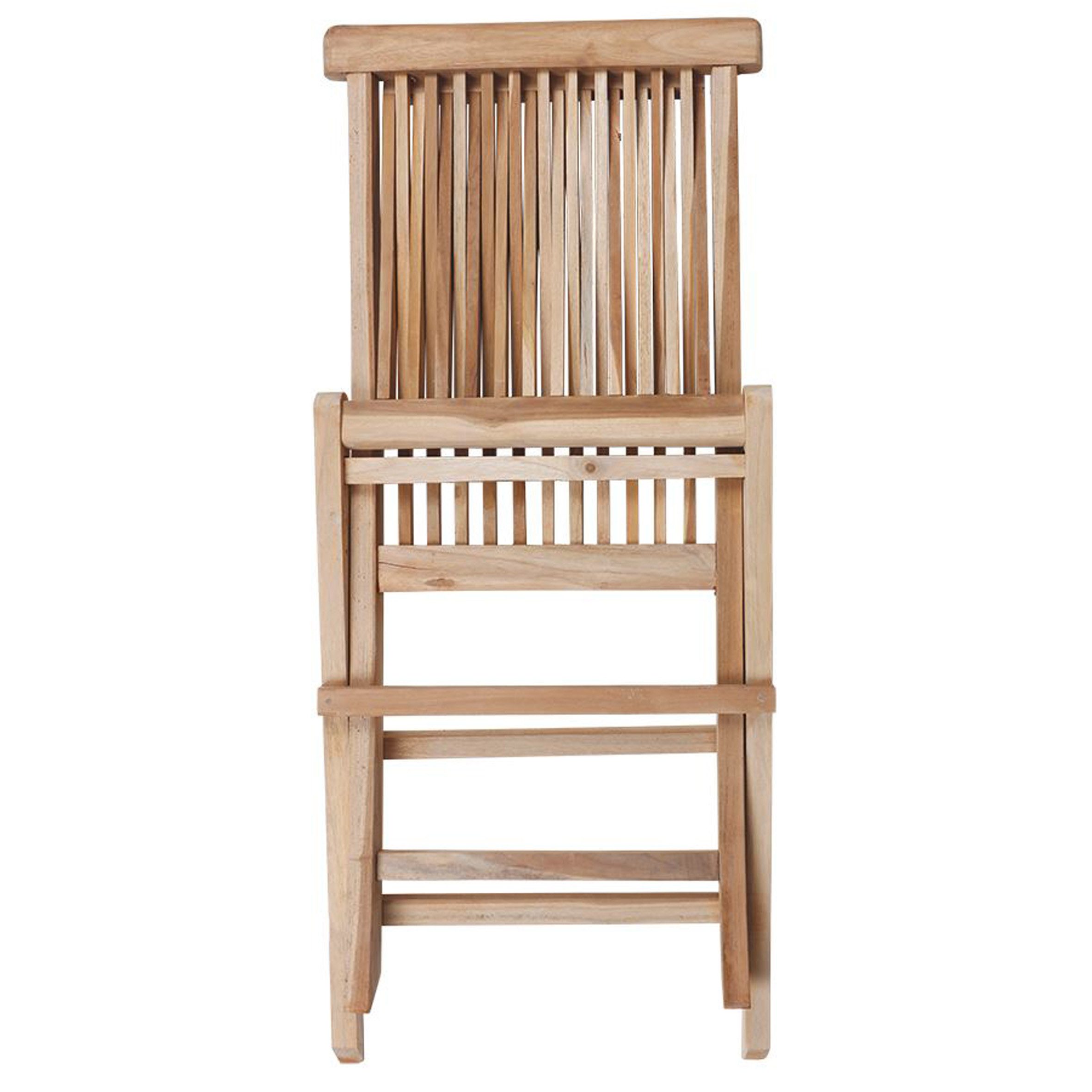 Spetebo Gartenstuhl Teak Klappstuhl natur - 90 x 50 cm (Stück, 1 St), klappbarer Gartenstuhl aus Teakholz