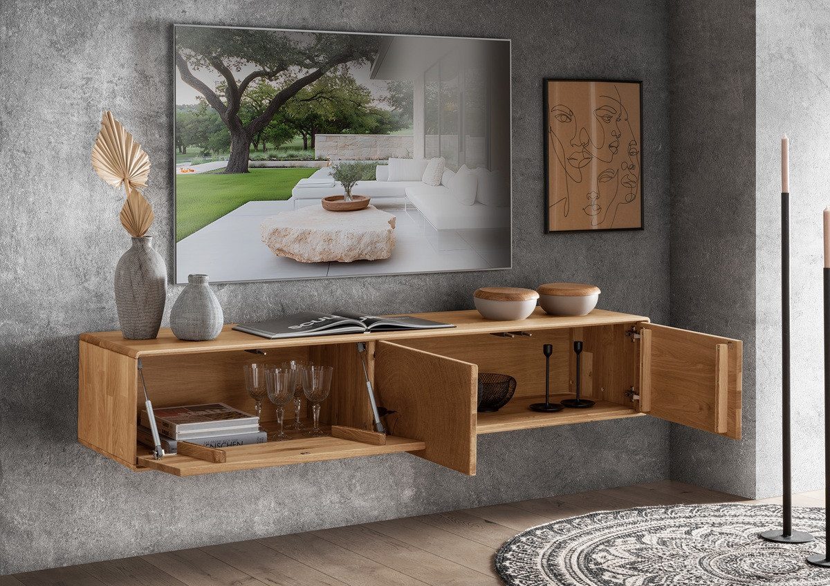 Main Möbel TV-Schrank TV Board zum hängen 170cm "Belfast" Wildeiche massiv