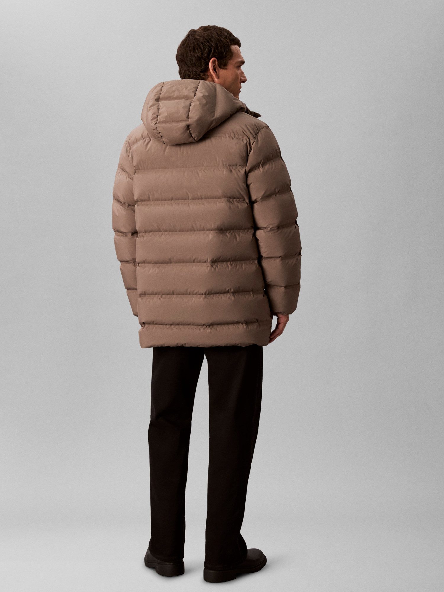 Calvin Klein Steppmantel LS BONDED CHNNLD LONG HOODED PUF Mit Rundhalsausschnitt, regular fit