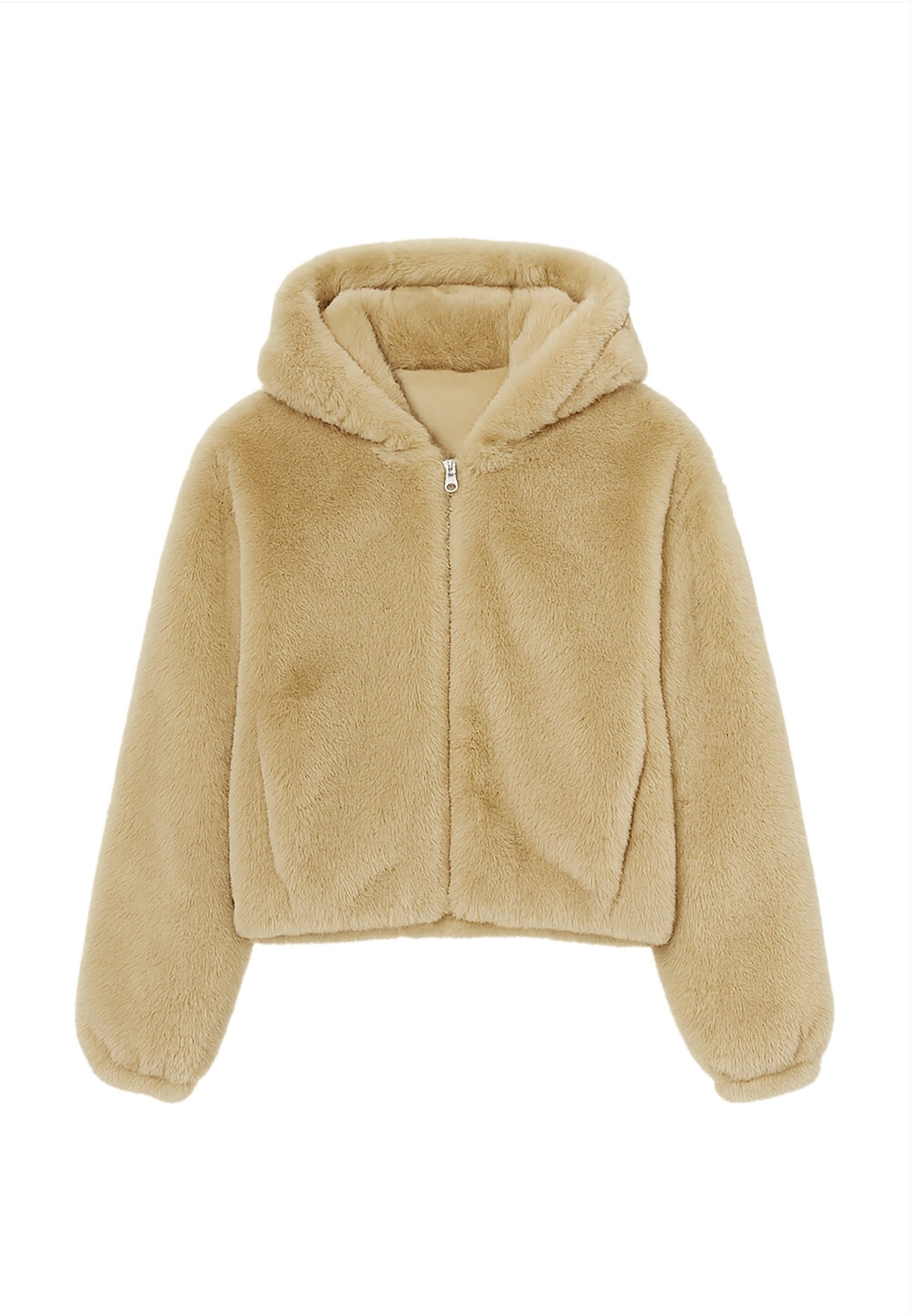 URBAN CLASSICS Sweatjacke Urban Classics Ladies Full Zip Faux Fur Hoodie