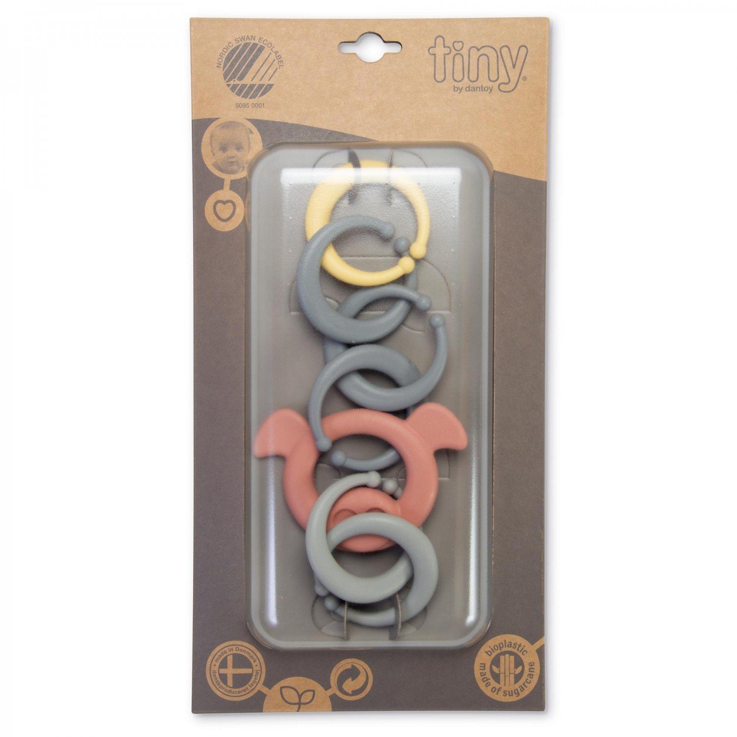 mitienda Greifling BIO Kinderwagenkette, Greifling Beißring rosa