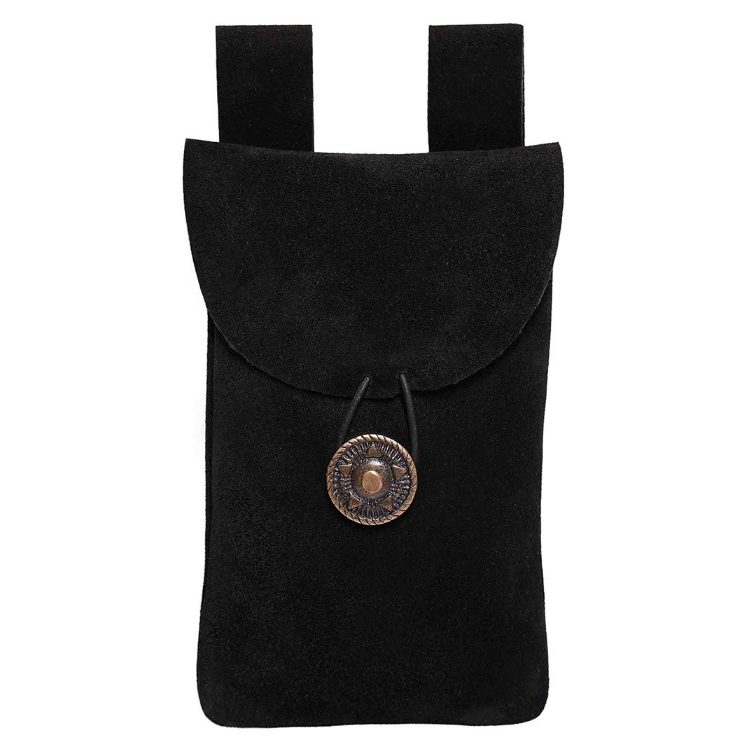 Mythrojan Gürteltasche Wildleder Gürteltasche für Larp Schwarz