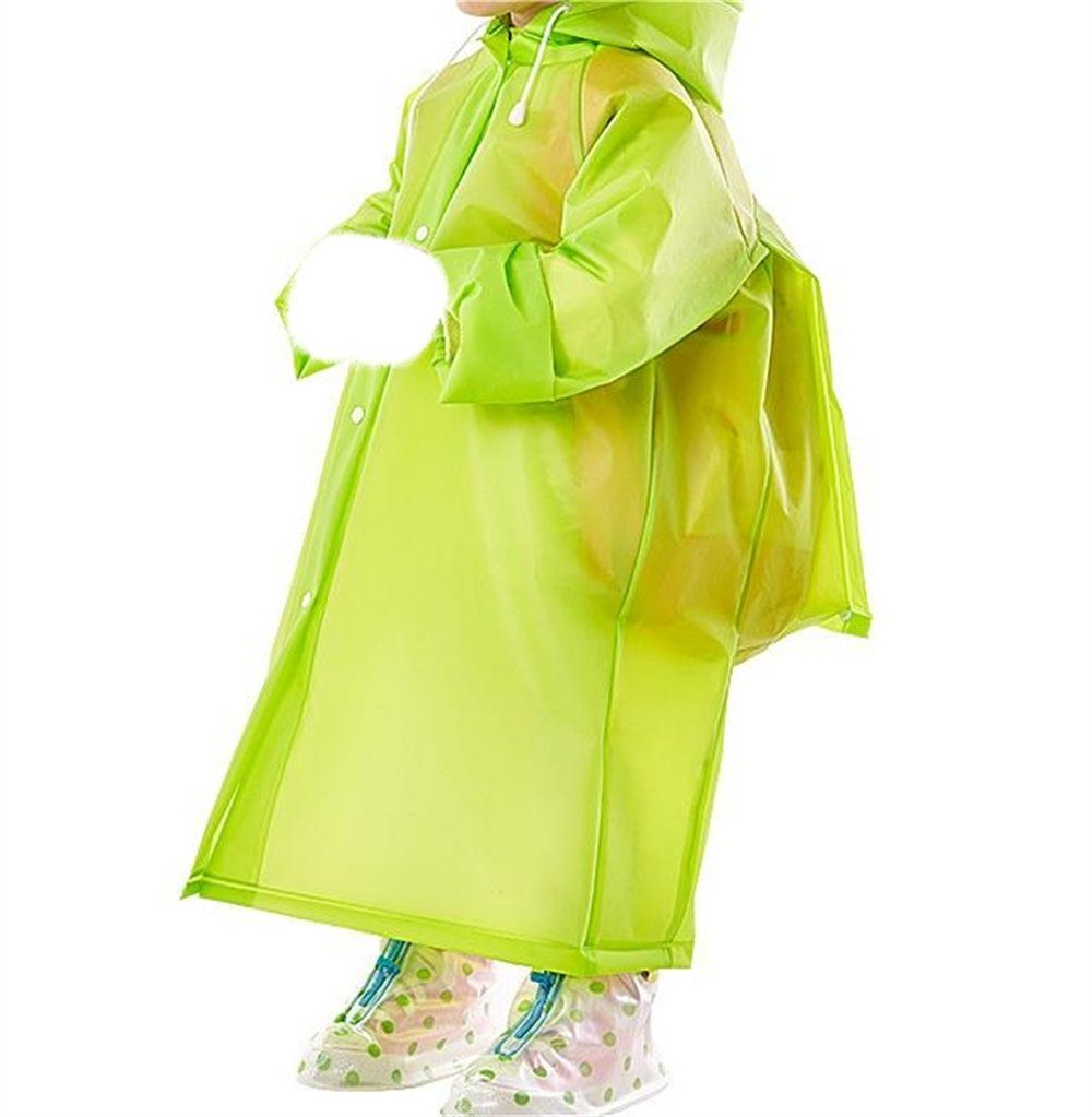 Kinder-regenjacke,bunter wasserdichter mit Regenjacke regenjacke Grün Schulranzen-Sitz Rouemi