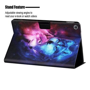 Wigento Tablet-Hülle Für Huawei MediaPad M5 Lite 10.1 Zoll Motiv 1 Tablet Tasche Kunst Leder Hülle Etuis