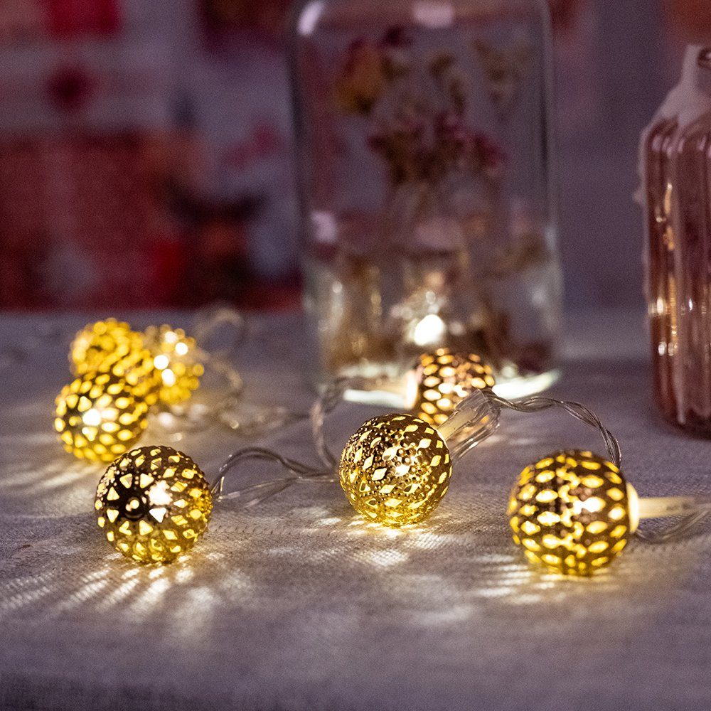 Weihnachten LED Dekoration Kugeln Nordlux Lichter Chrom Kette Dekolicht,