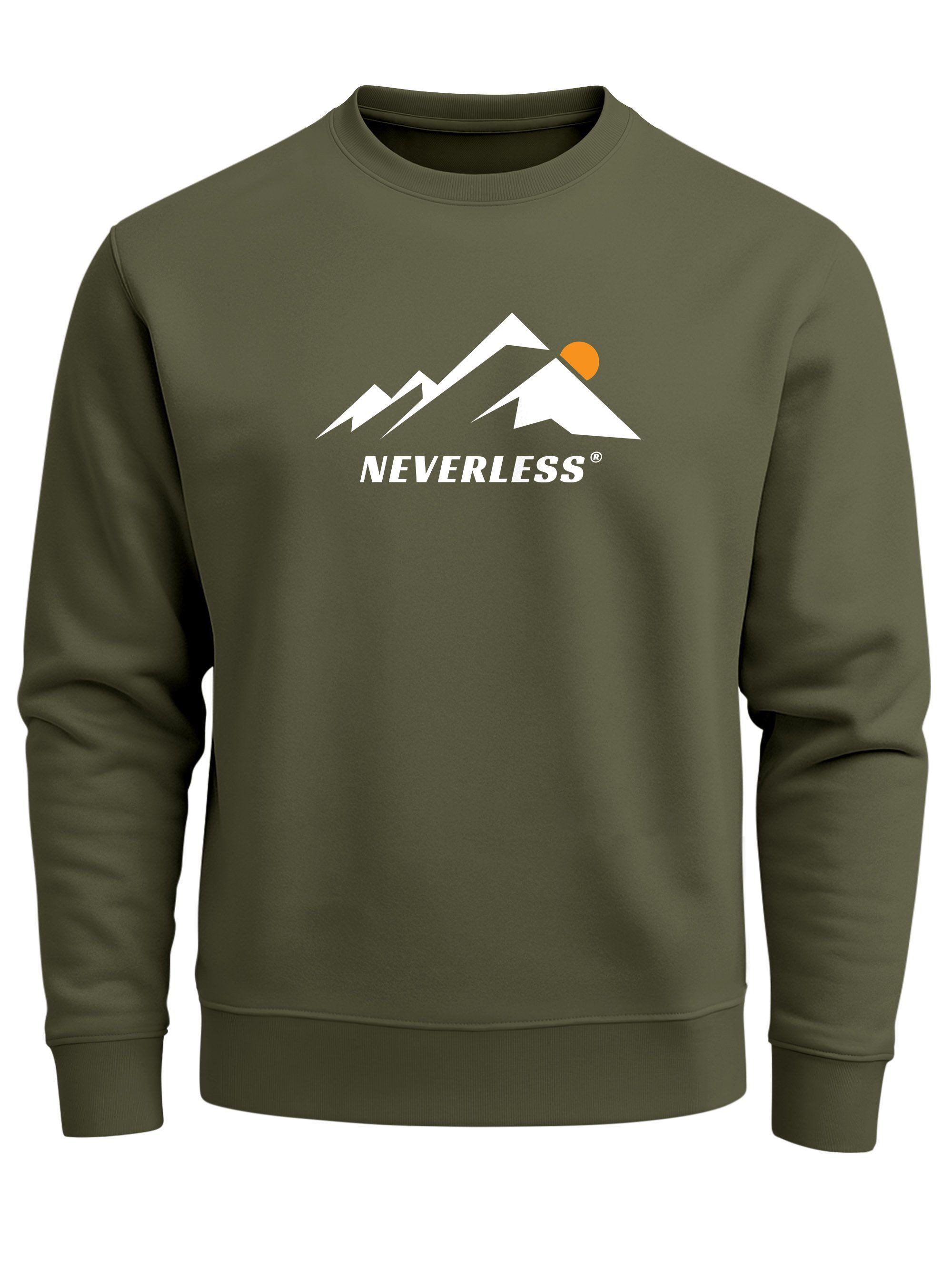 Sweatshirt Sweatshirt Herren Grafik Print Berge Frontprint Pullover mit