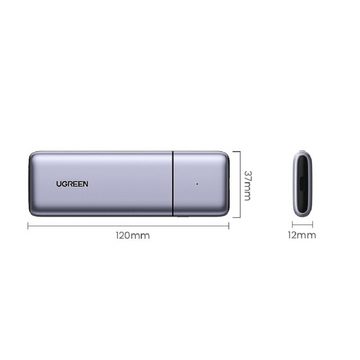 UGREEN Festplatten-Gehäuse Gehäuse M.2 (10Gbps) grau + Kabel USB zu Typ C + Typ C zu Typ C (0,5m)