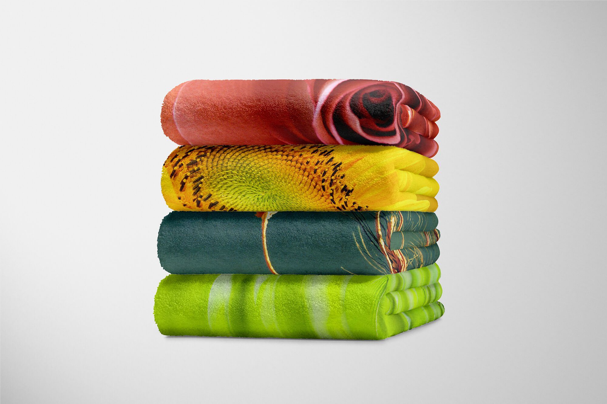 Sinus Art Handtücher Handtuch Fotomotiv Baumwolle-Polyester-Mix So, mit Weizen Strandhandtuch (1-St), Handtuch Kuscheldecke Saunatuch Kornfeld
