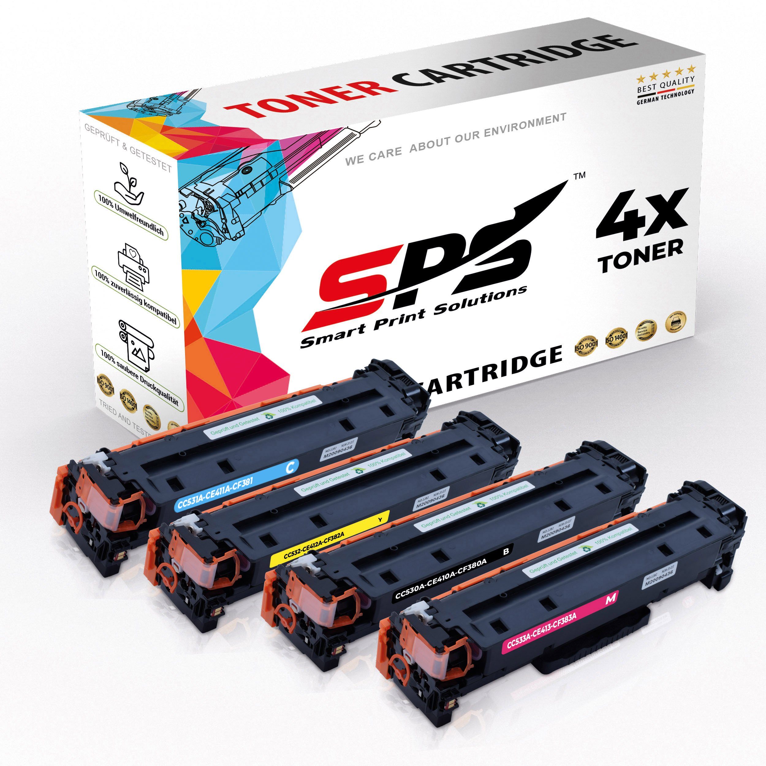 SPS Tonerkartusche Kompatibel für HP Color Laserjet CM2320 304A CC530, (4er Pack)
