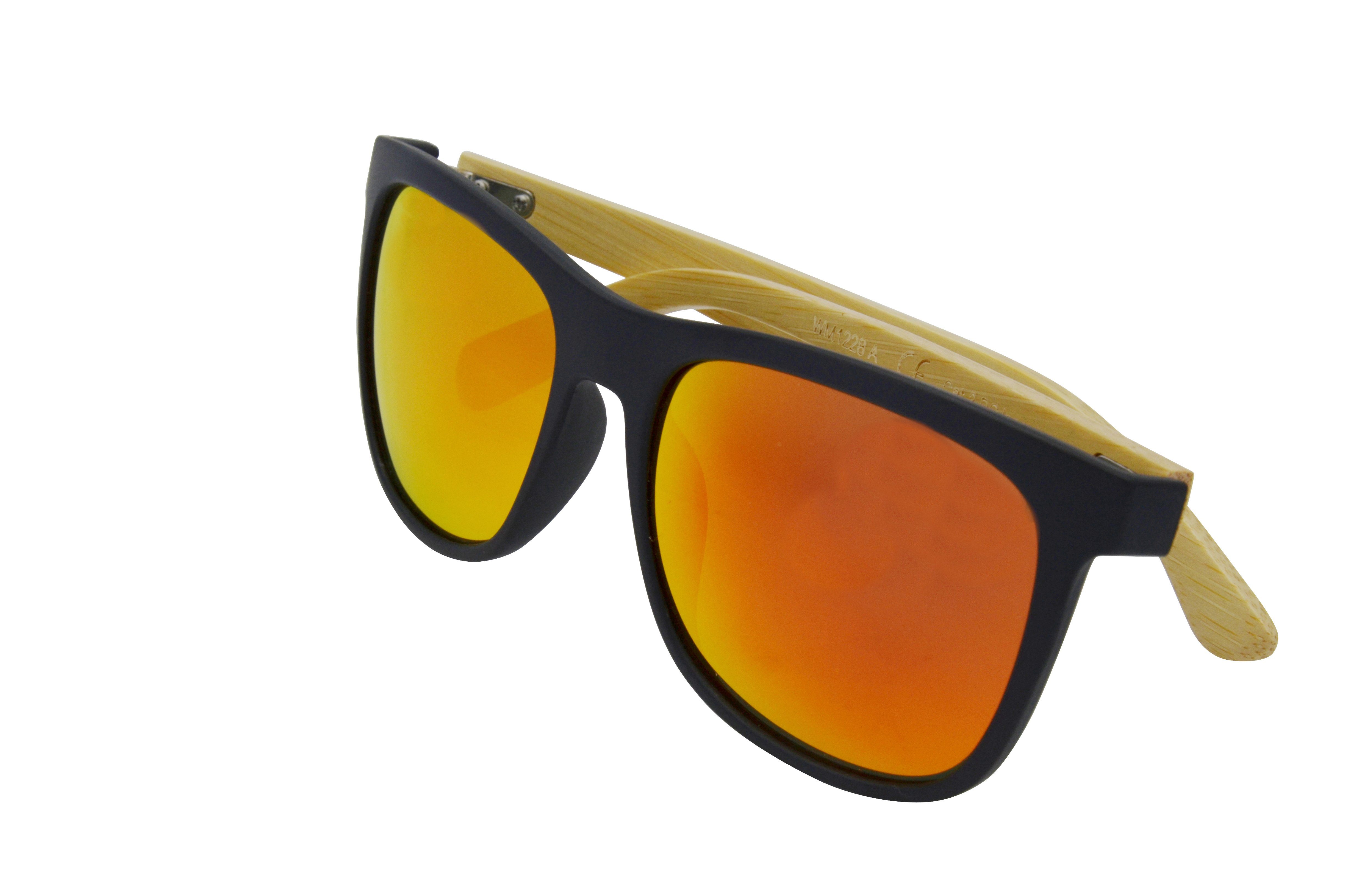 GAMSSTYLE - Gamswild Sonnenbrille Mode Unisex rot, Damen Brille Herren WM1028 grün Bambusholz, grün getönt orange, gelb,