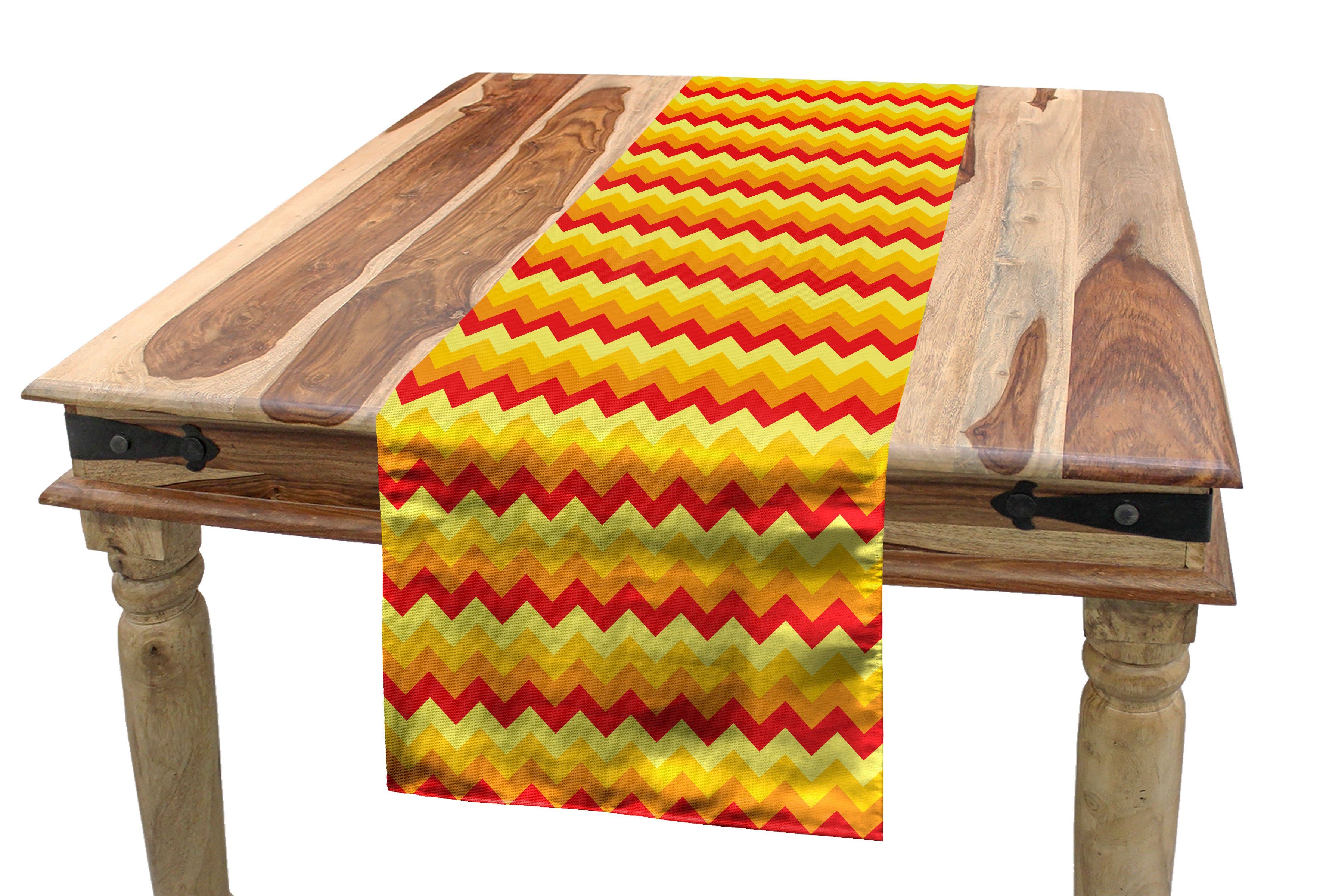 Abakuhaus Tischläufer Esszimmer Küche Rechteckiger Pfeil Warm Yellow Chevron Dekorativer Tischläufer, Farbe