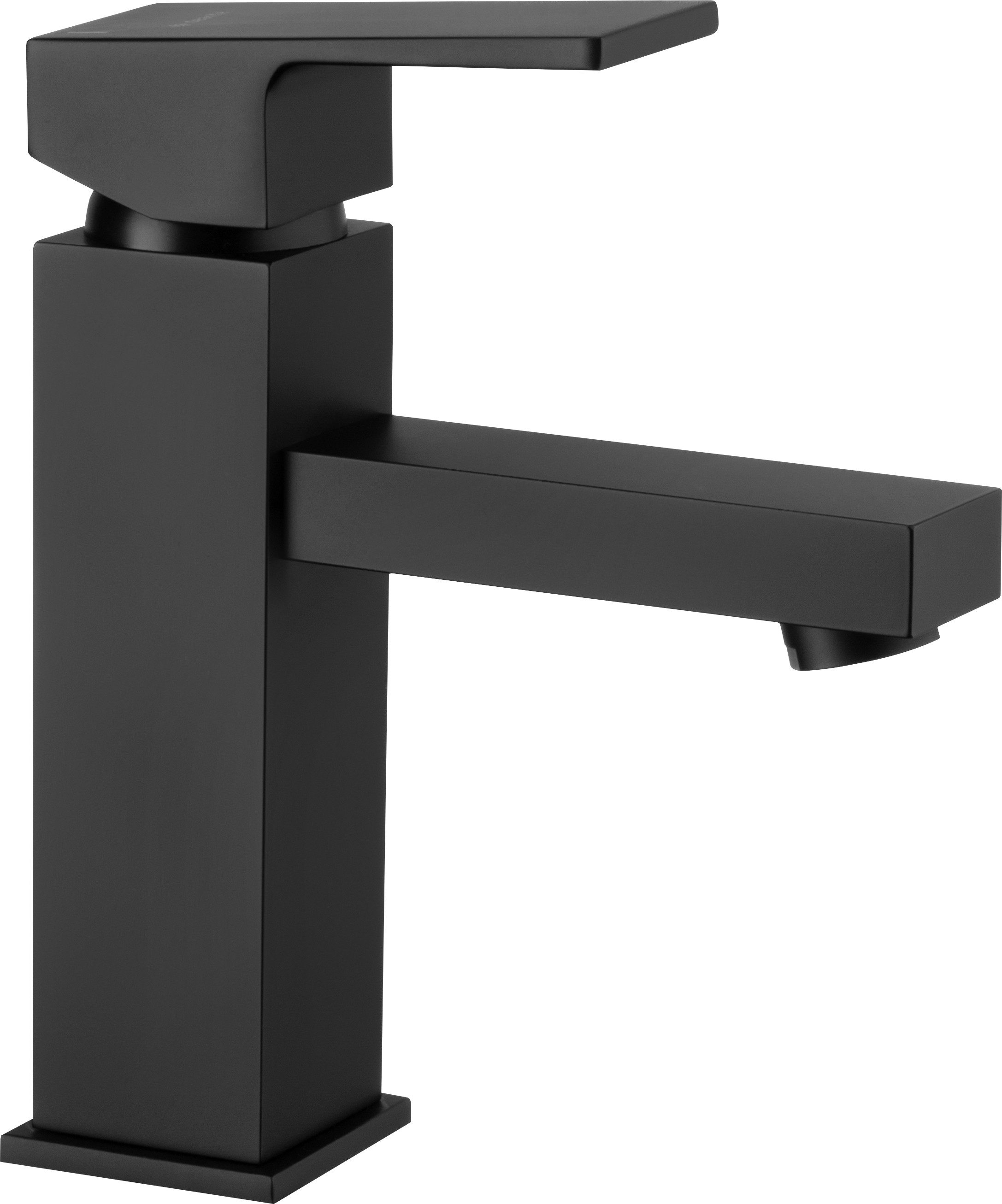 Deante Waschtischarmatur »Anemon« Waschbeckenarmatur in Nero-Beschichtung Keramikkartusche, Design mit kubistischen Formen und scharfen Akzenten