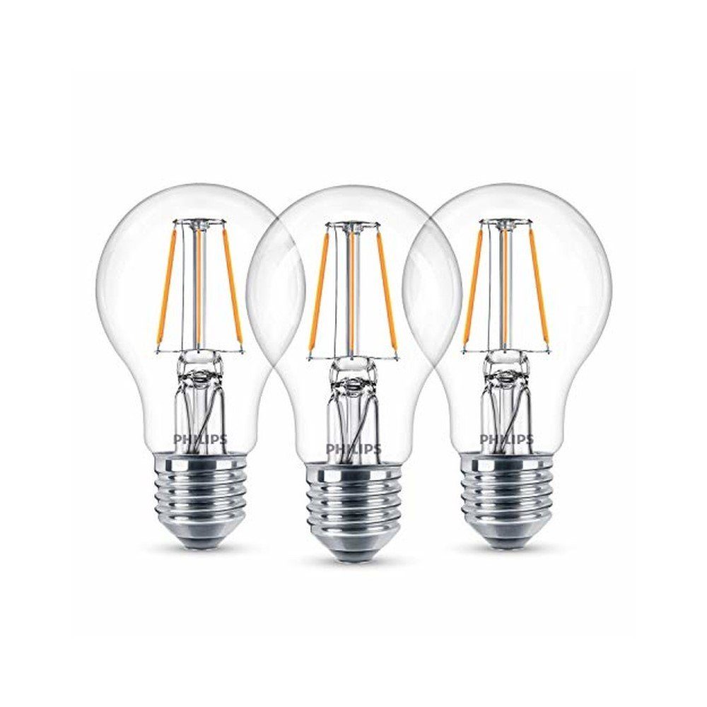 40W = 2700K, LED-Leuchtmittel Filament Philips 4,3W E27 LED KLAR E27, Warmweiß 3x Philips A60 Warmweiß 470lm