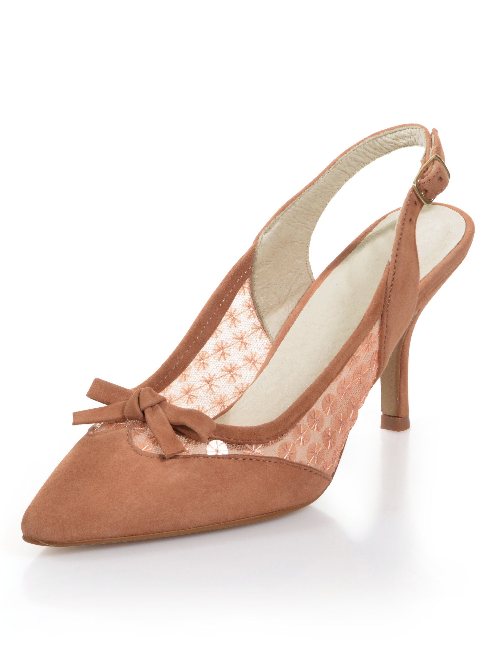 Alba Moda Slingpumps mit Netzeinsatz online kaufen cognac Alba Moda Slingpumps mit Netzeinsatz online kaufen cognac