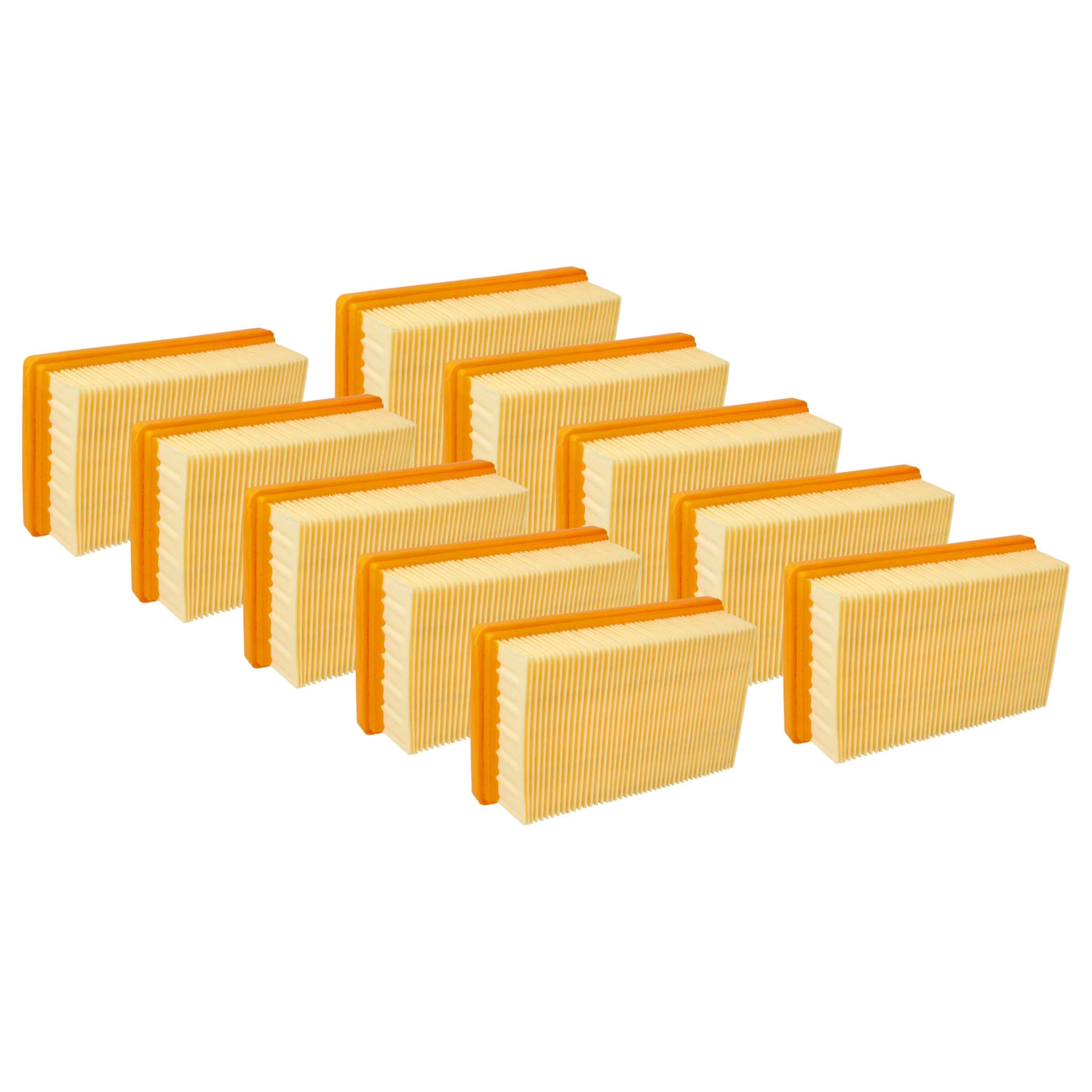 vhbw Flachfaltenfilter Ersatz für Kärcher KFI 4410, 2.863-005.0 für Staubsauger, Nass- und Tr, für Staubsauger, (10-St), Hochwertiges Filter-Set für Nass-/Trockensauger, Für noch besseres