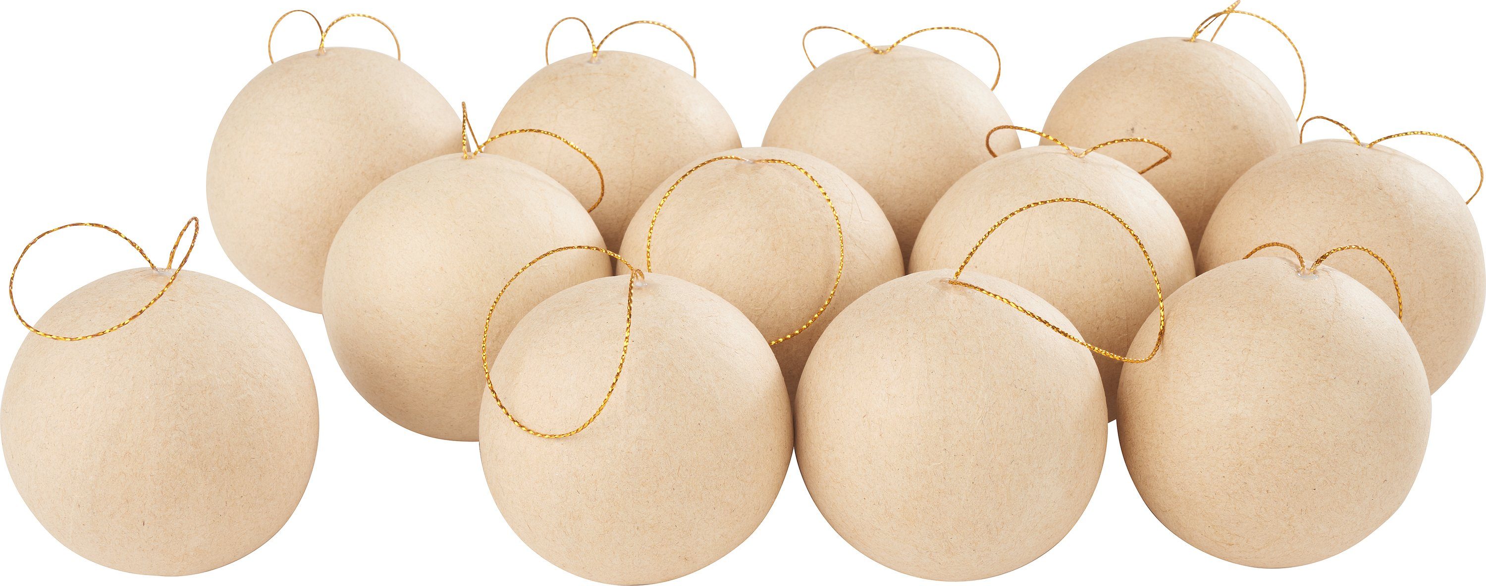 VBS Dekokugel Kugeln Pappmaché, Ø 6 cm 12er-Pack
