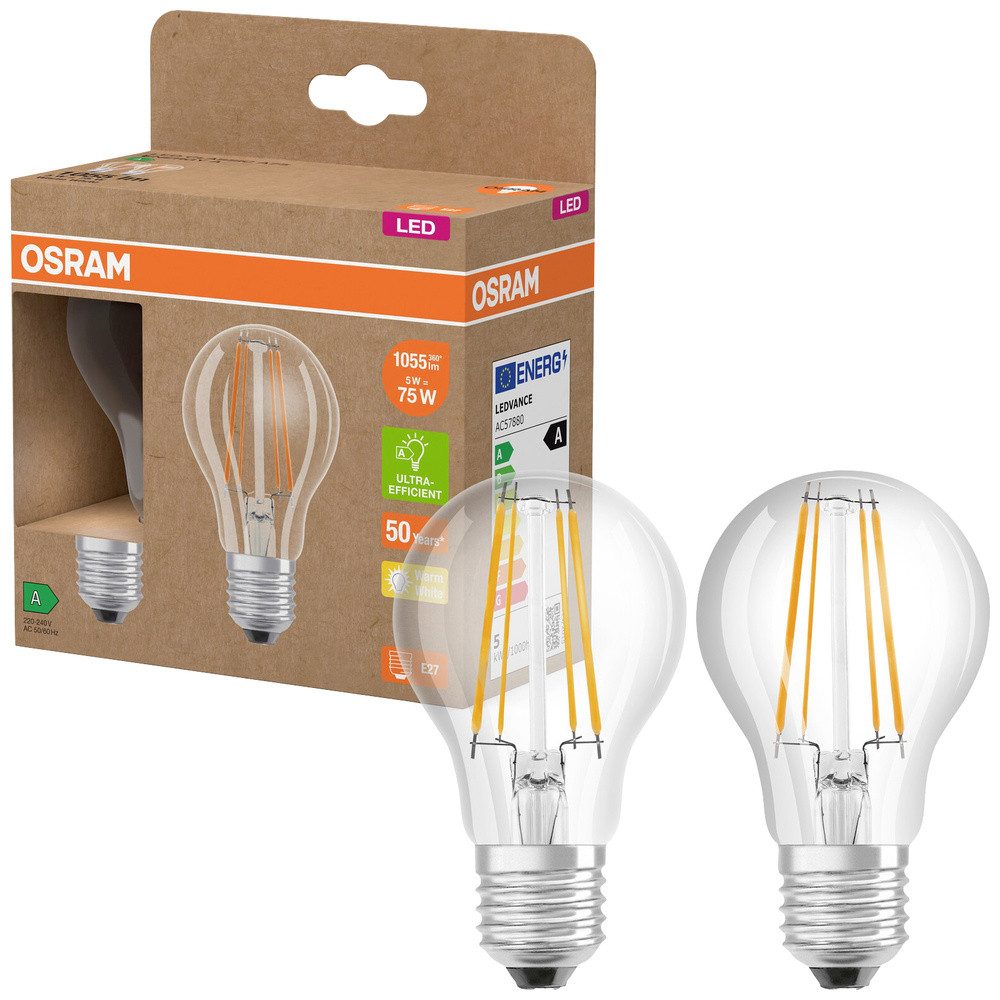 Osram LED-Leuchtmittel OSRAM HOMELIGHTING 4099854253546 LED EEK A (A - G) E27 Glühlampenform