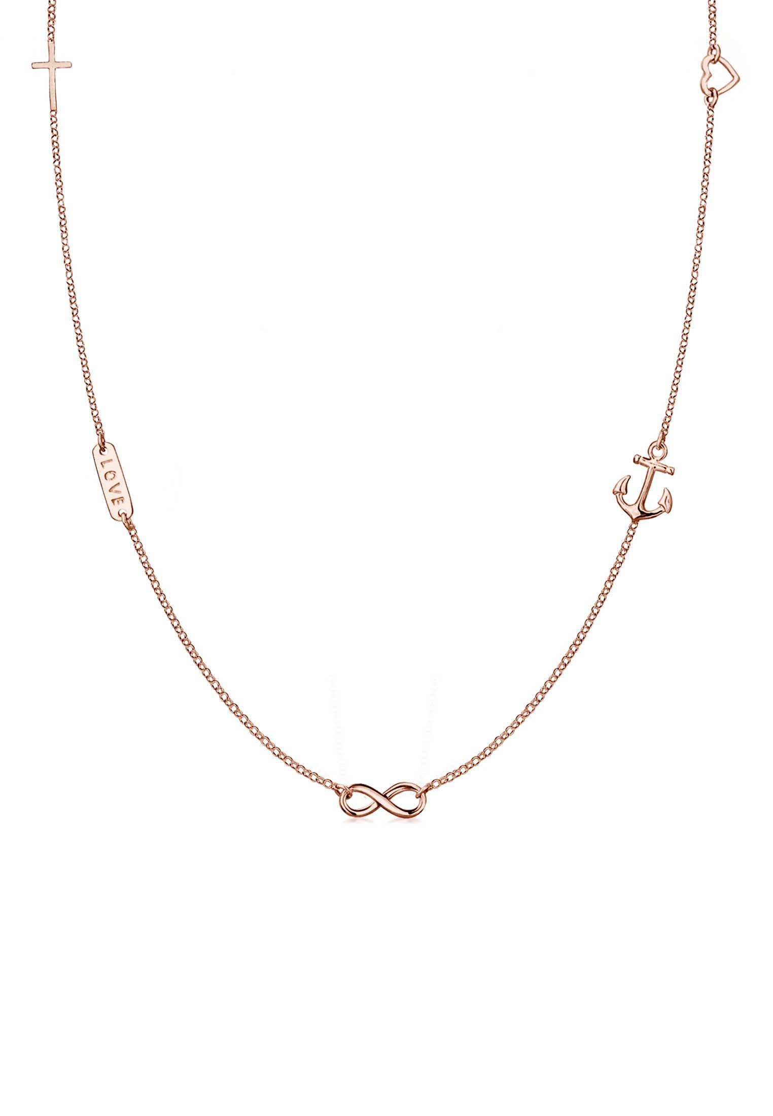 mit Symbole Kette Silber 925 Infinity Herz Stern Elli Anhänger Kreuz Rosegold Anker