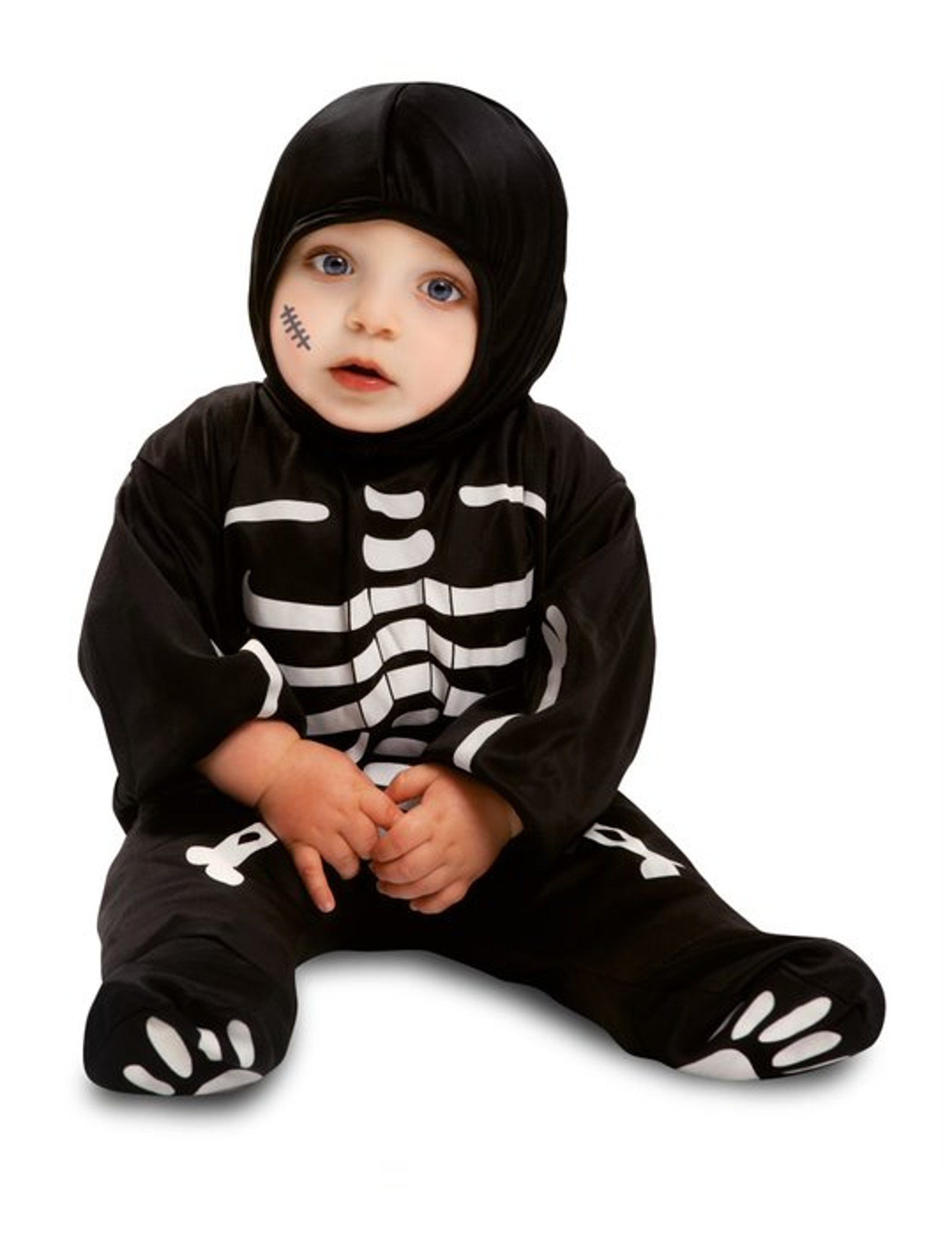 Viving Costumes Monster-Kostüm Skelett-Kostüm für Babys Halloweenkostüm schwarz-weiss