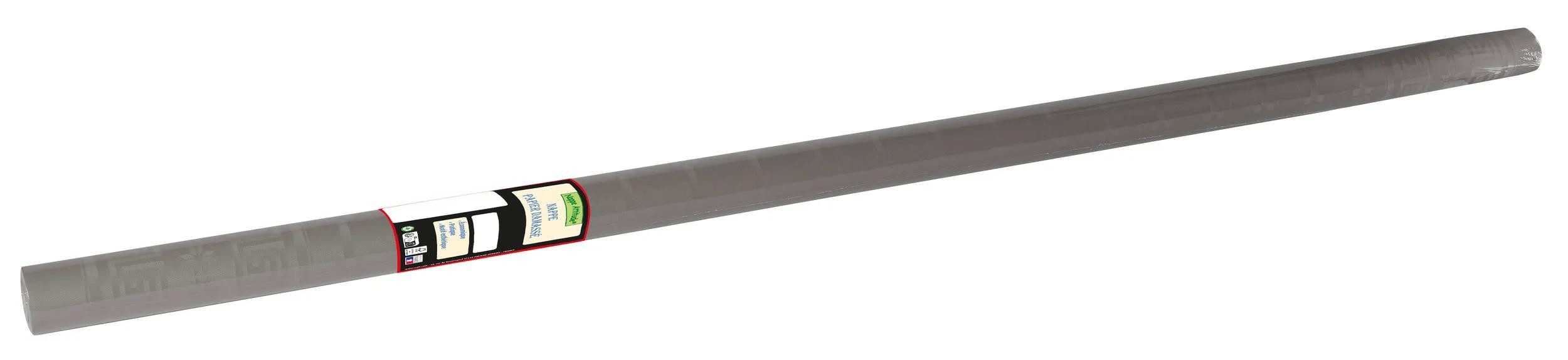 PROnappe Tischband 12x Papiertischdecke Rolle Damastprägung - 6x1,18m - Grau RD260613I