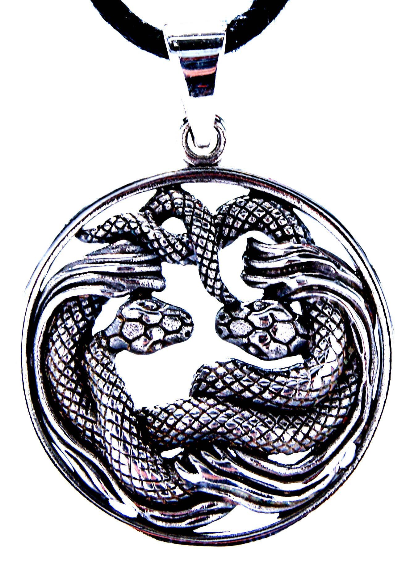 Kiss of Leather Kettenanhänger Knoten, Si.41 925 Silber (Sterlingsilber) Snake Schlangen zwei Schlange