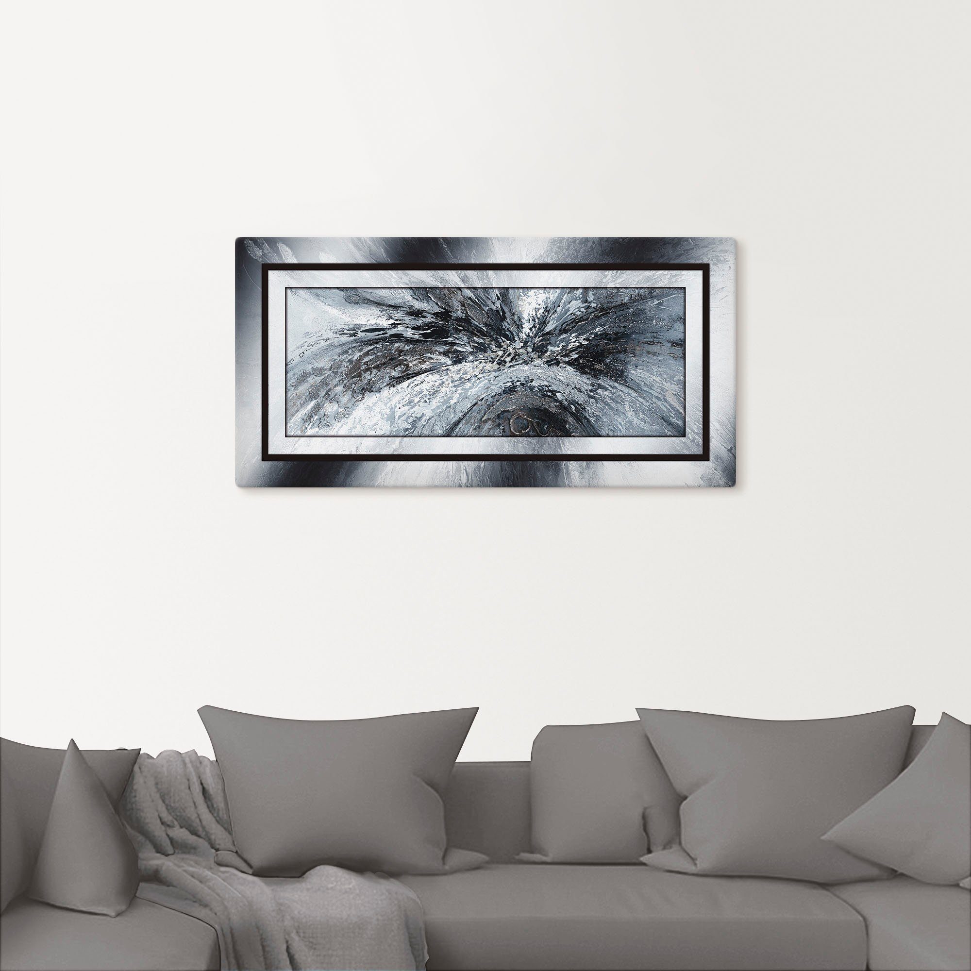 Artland Wandbild Schwarz - weiß abstrakt 1, Muster (1 St), als Alubild, Leinwandbild in verschied. Größen
