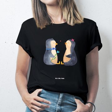 Mr. & Mrs. Panda T-Shirt Pinguin Pärchen - Schwarz - Geschenk, Jahrestag, große Liebe, Liebesp (1-tlg)