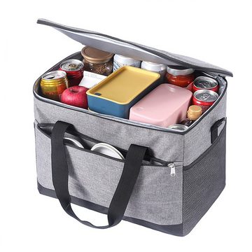 Lixada Kühlakku Kühltasche Doppeldecker Thermotasche Picknicktasche Isoliertasche, Picknickkorb Kühlrucksack Einkaufsbeutel kühlbox 30L Wasserdichte