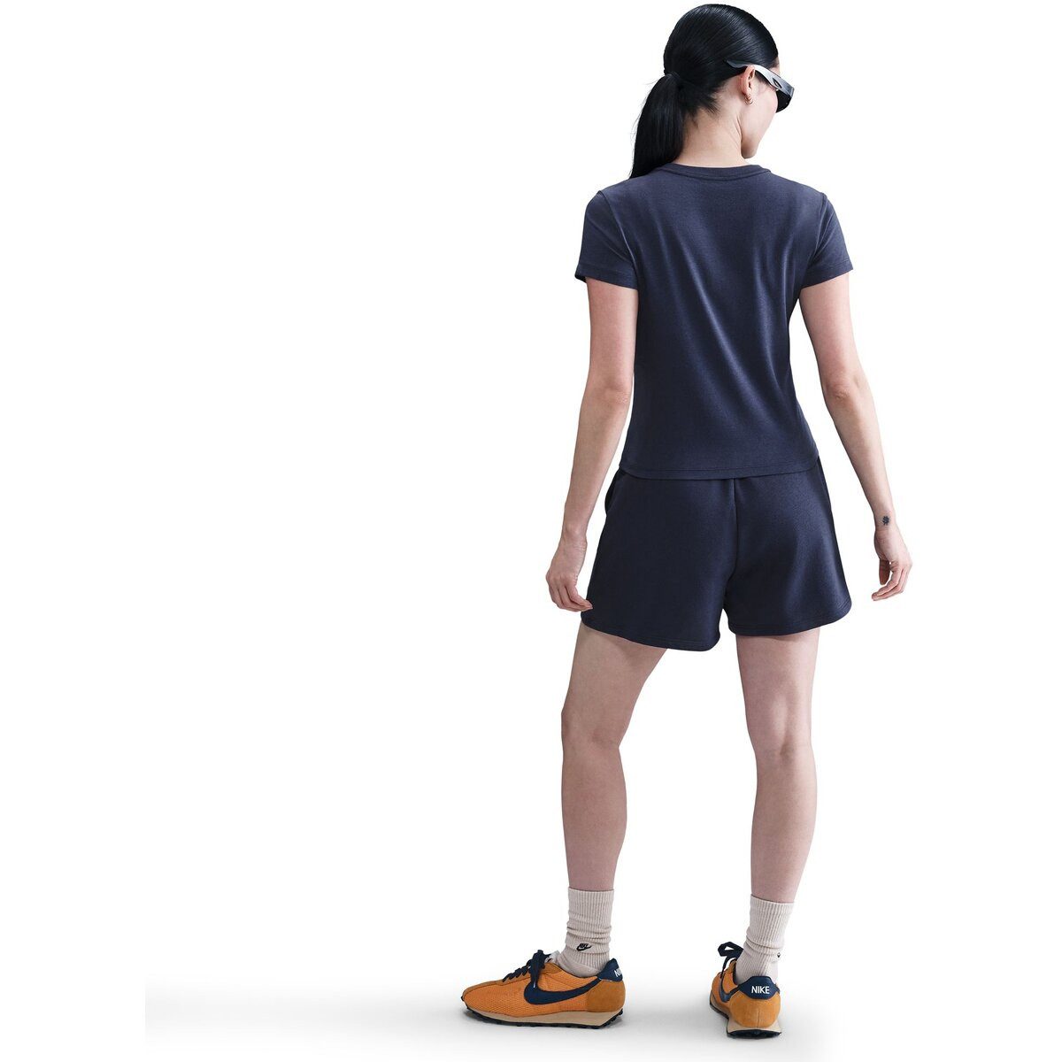 Nike Shorts W NSW NK CHLL FT MR 4IN SHORT MIDNIGHT NAVY/WHITE – Bild 5 von 5