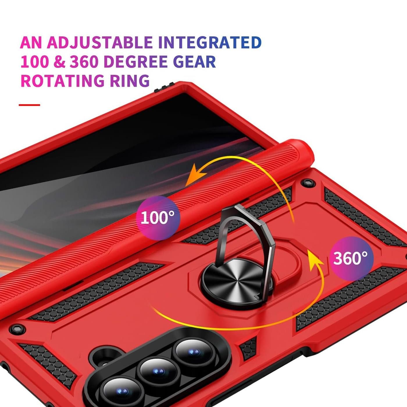 CoolGadget Handyhülle Armor Shield Case für Samsung Galaxy Z Fold 7 8 Zoll, Outdoor Cover Magnet Ringhalterung Handy Hülle für Galaxy Z Fold 7 5G – Bild 2 von 5