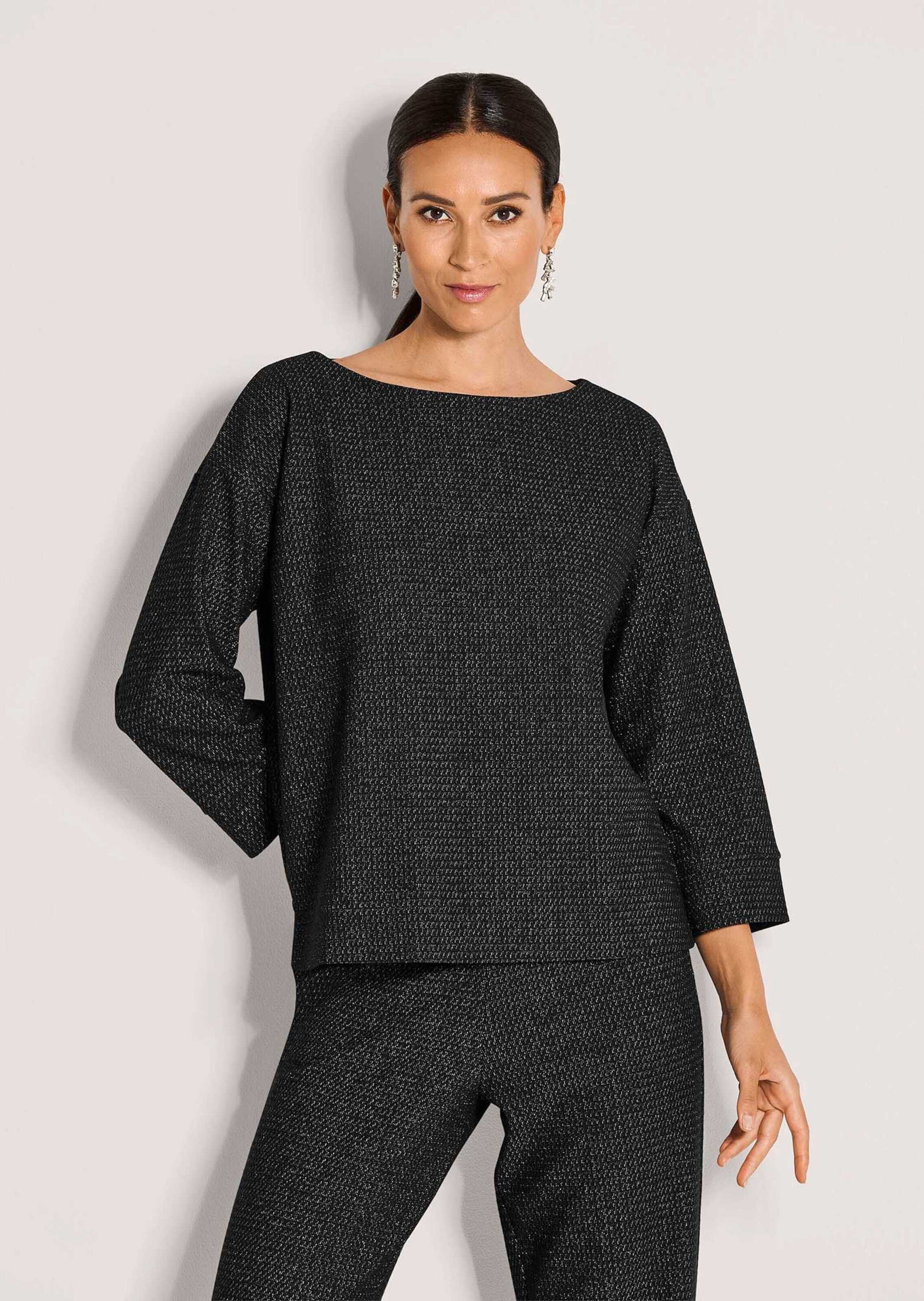 Langarmshirt Halbarm Glanzgarn-Oberteil