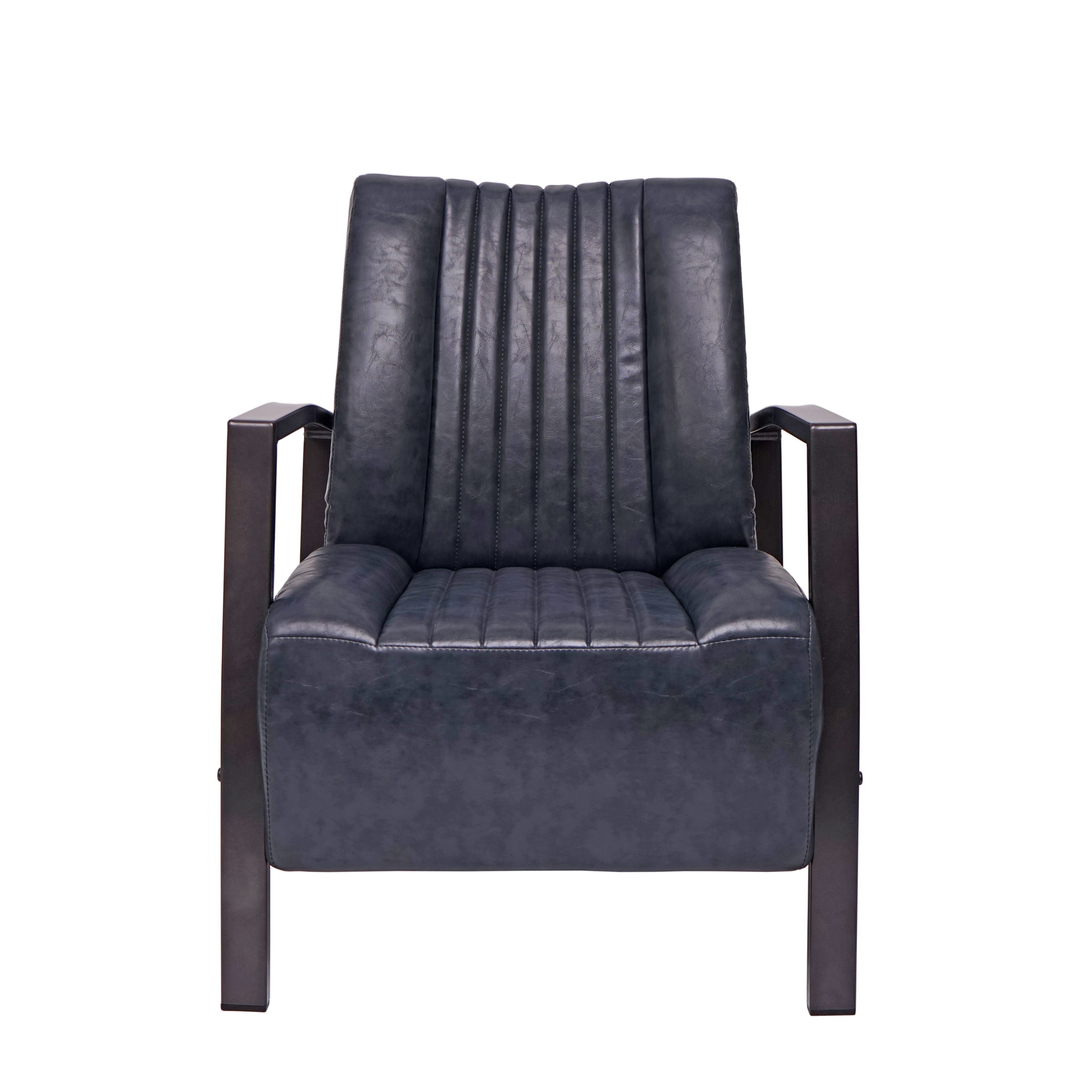Industrie-Style, Große vintage Rahmen grau,schwarz im Hochwertige MCW-H10-1, Optik Loungesessel Sitzfläche, MCW